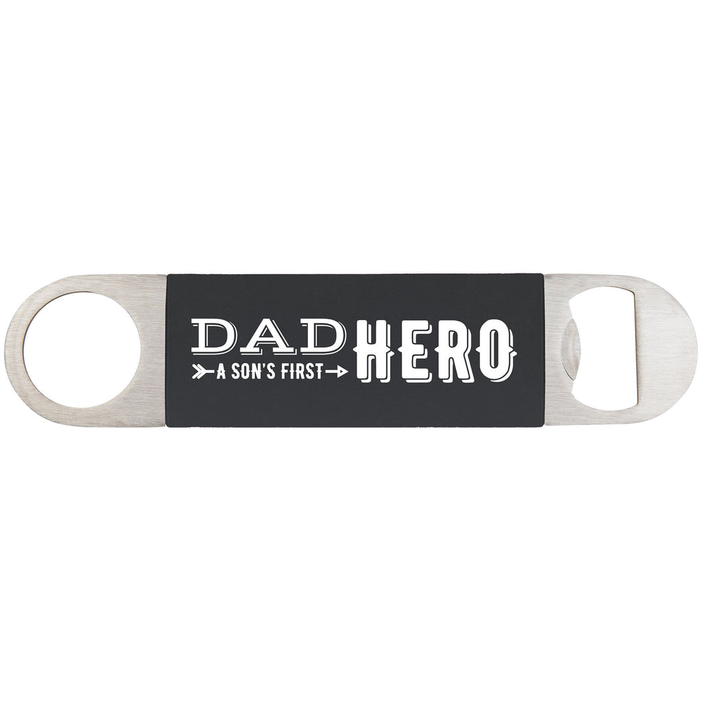 Black/White Bottle Opener with Silicone Grip