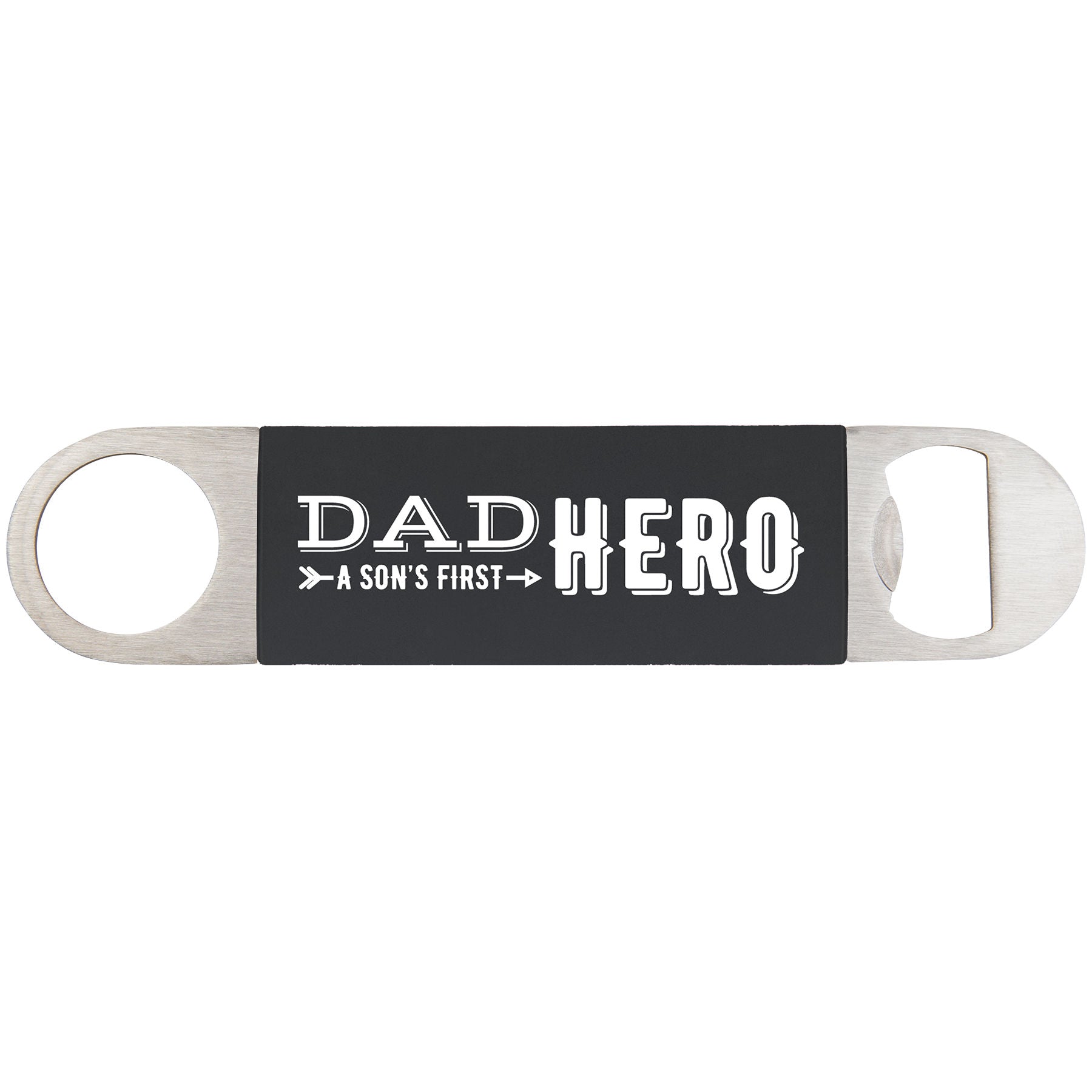 Black/White Bottle Opener with Silicone Grip