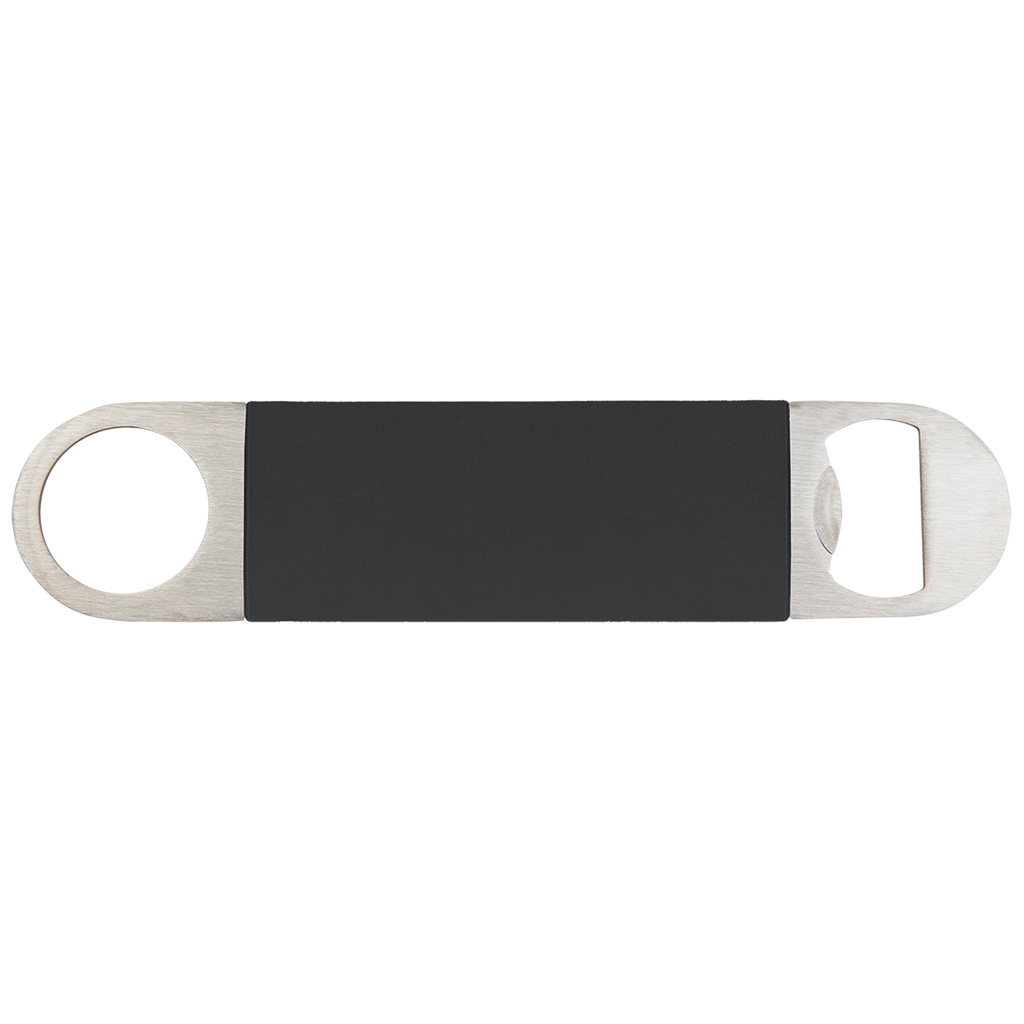 Black/White Bottle Opener with Silicone Grip blank-preview
