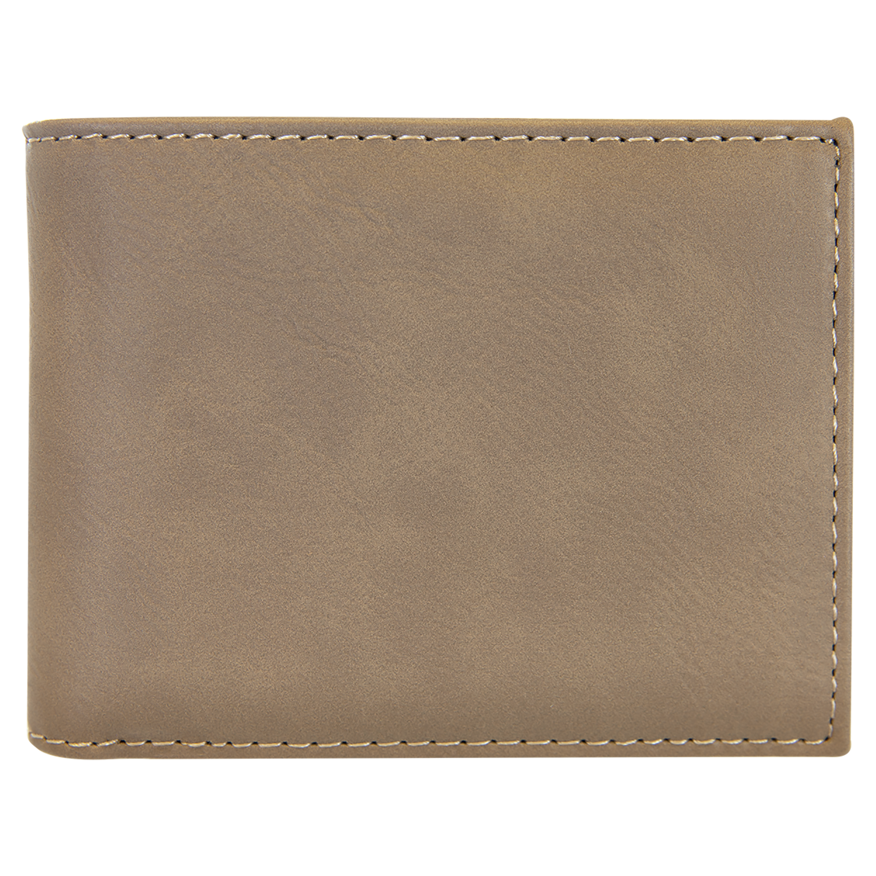 Light Brown Leatherette Bifold Wallet with Flip ID blank-preview