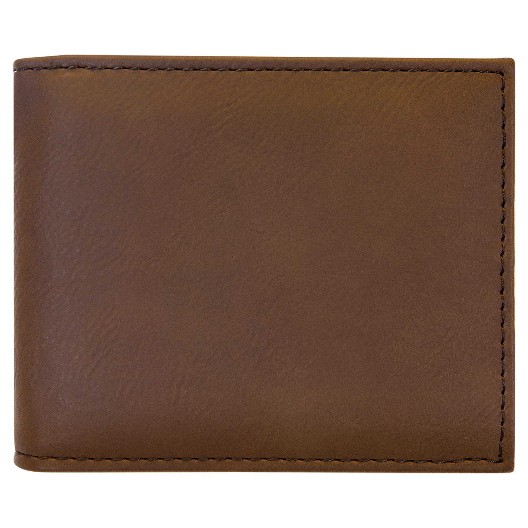 Dark Brown Leatherette Bifold Wallet with Flip ID blank-preview
