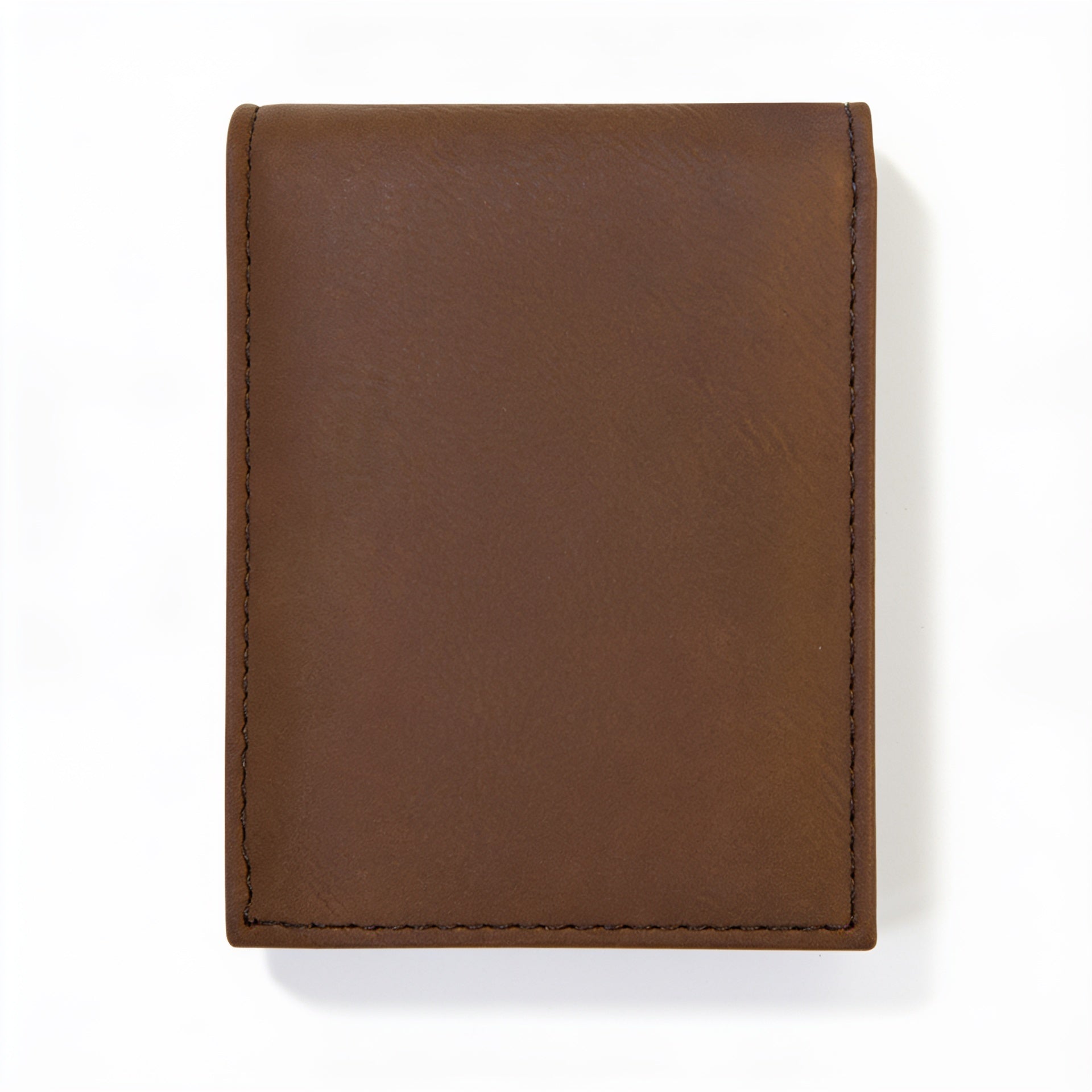Dark Brown Leatherette Bifold Wallet with Flip ID blank-preview-flat