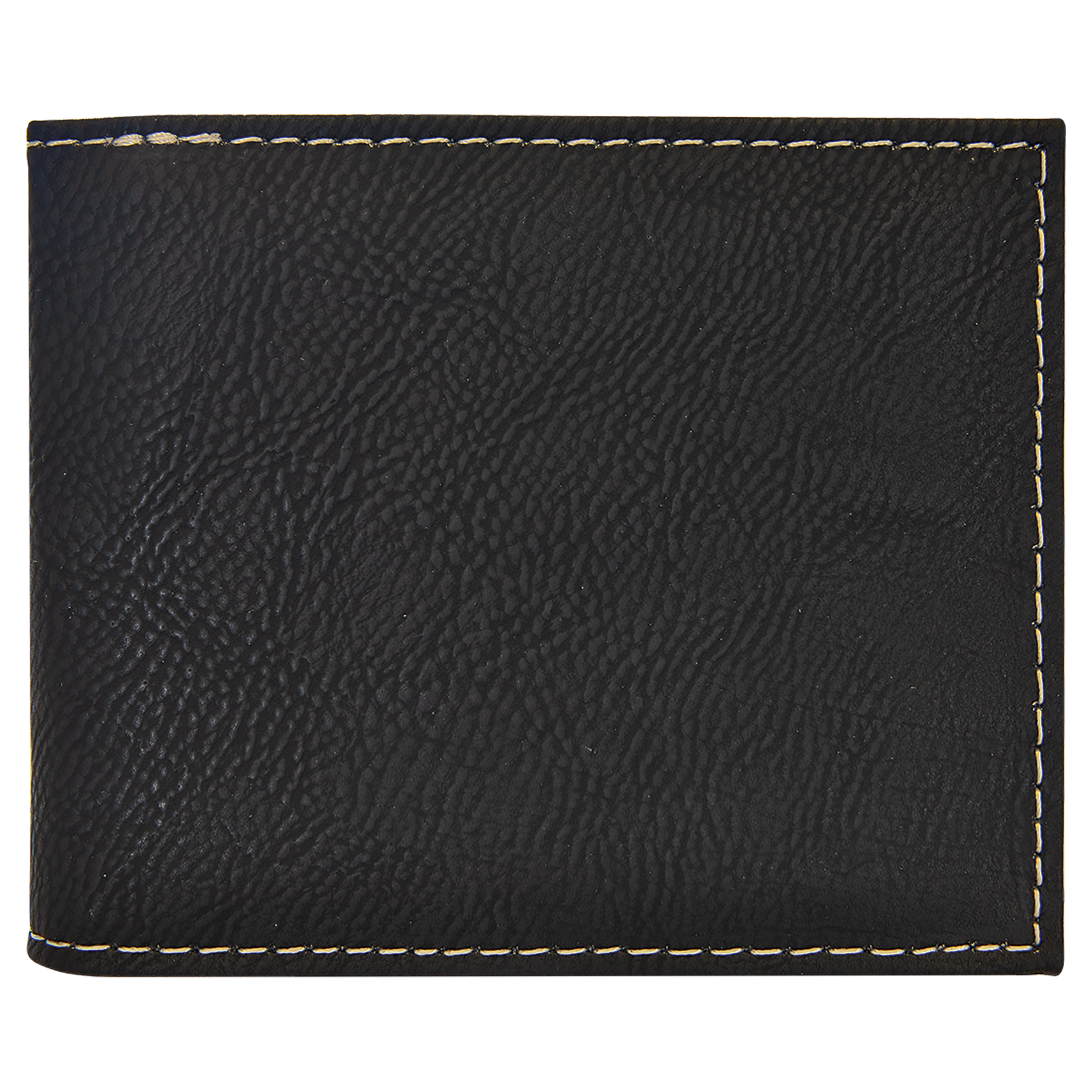Black/Gold Leatherette Bifold Wallet with Flip ID blank-preview