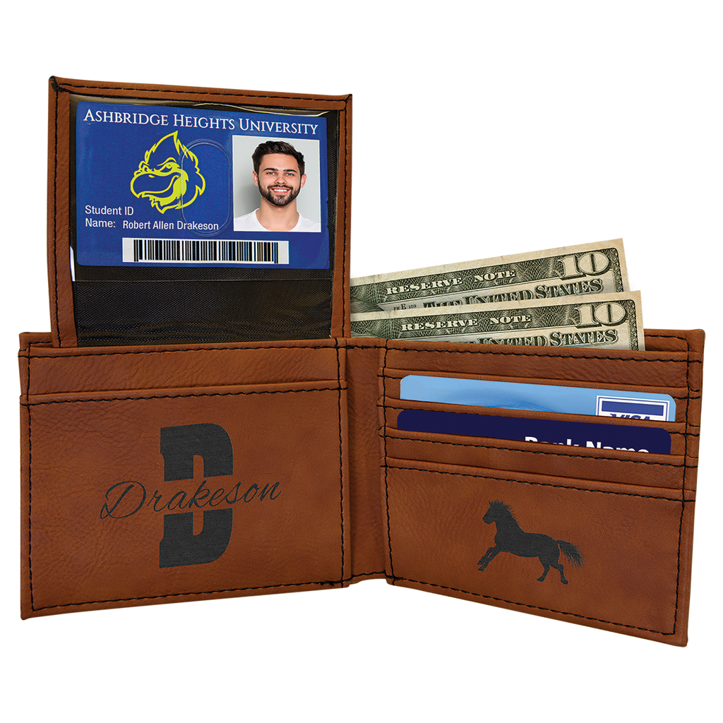 Rawhide Leatherette Bifold Wallet with Flip ID
