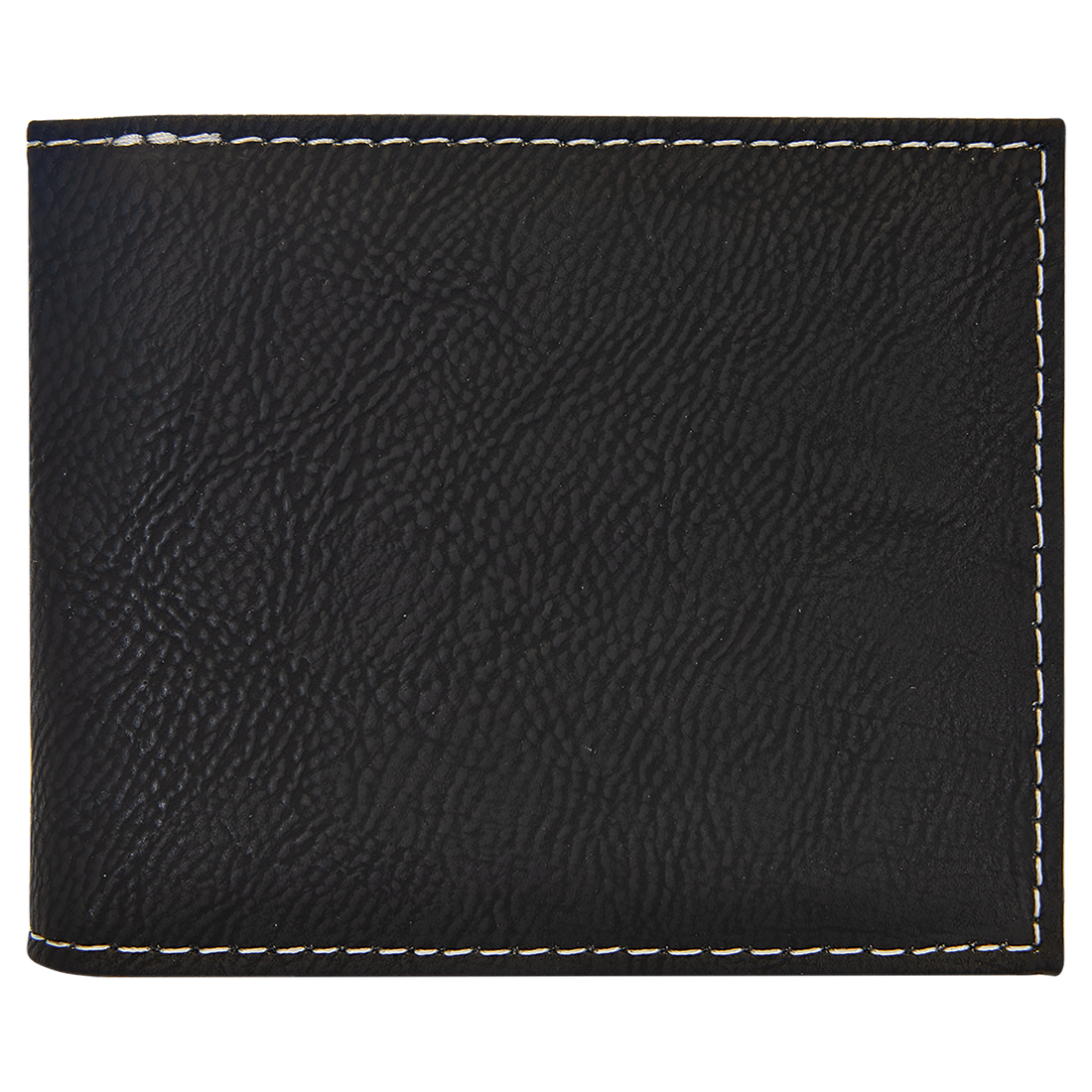 Black/Silver Leatherette Bifold Wallet with Flip ID preview