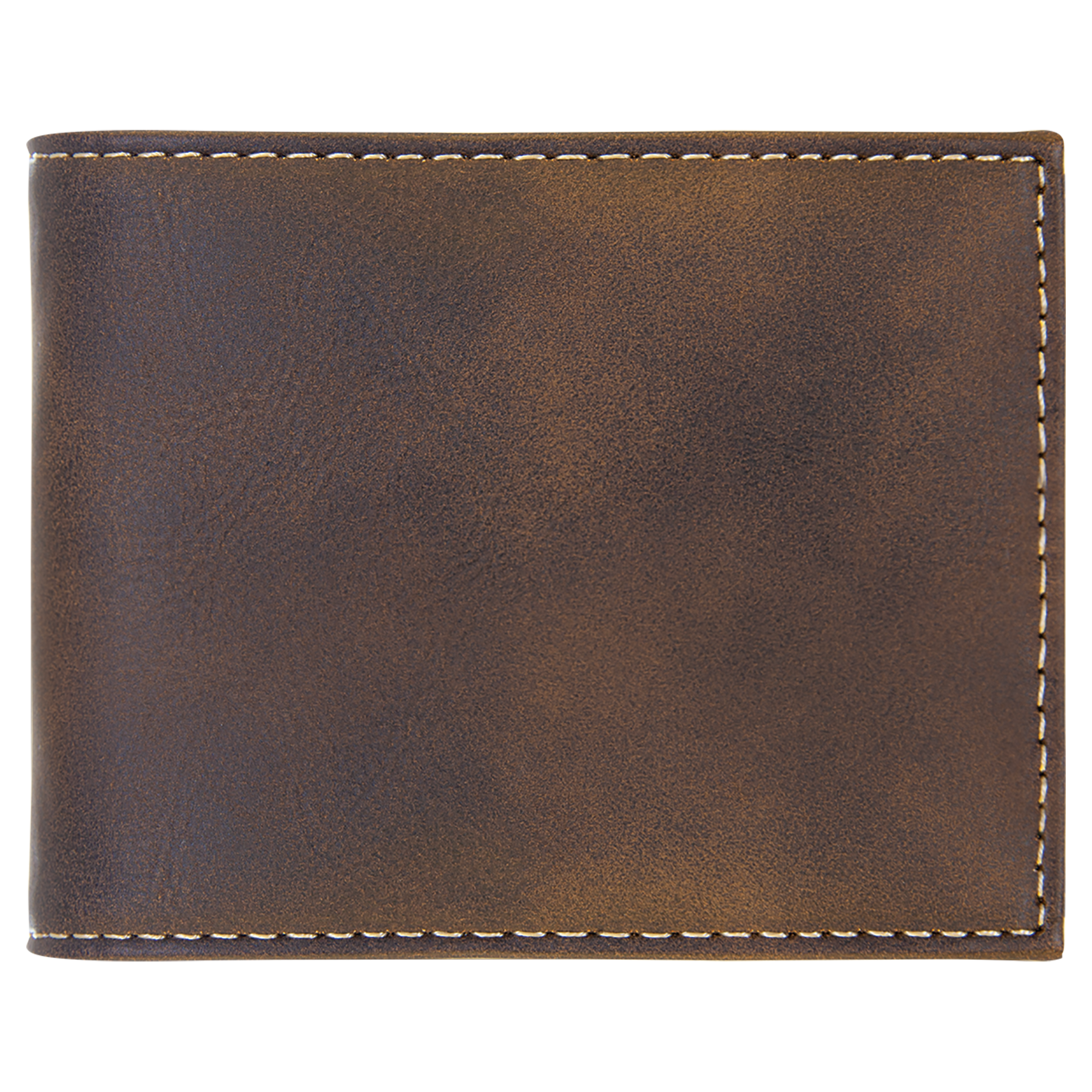 Rustic/Gold Leatherette Bifold Wallet with Flip ID blank-preview