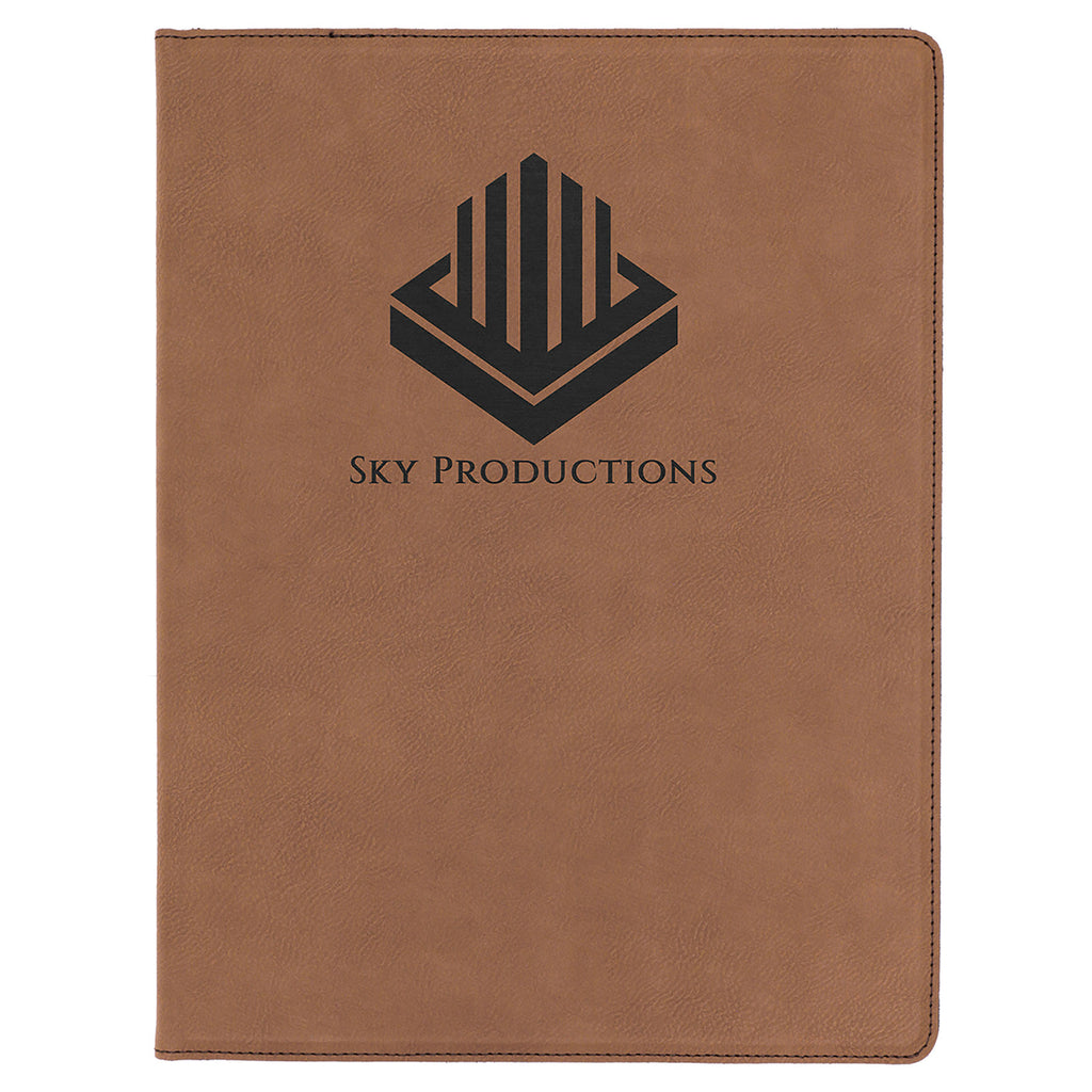 Dark Brown Leatherette Portfolio with Notepad