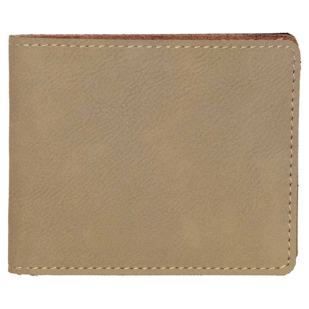 Light Brown Leatherette Bifold Wallet blank-preview