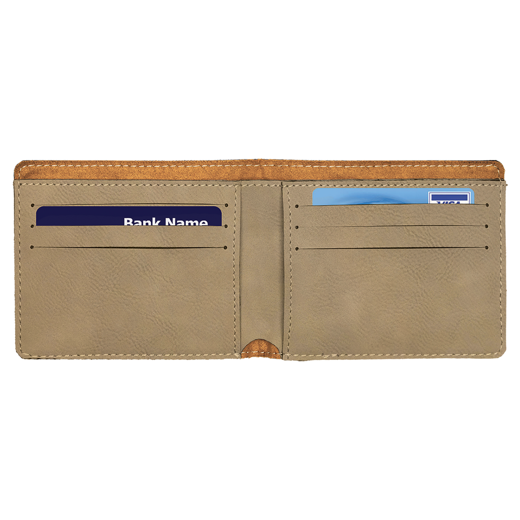 Light Brown Leatherette Bifold Wallet