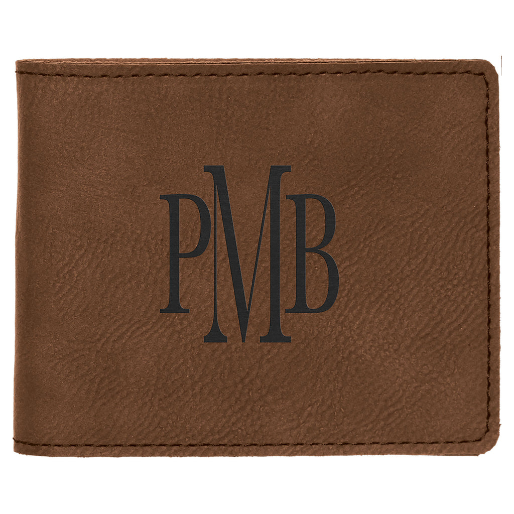 Dark Brown Leatherette Bifold Wallet