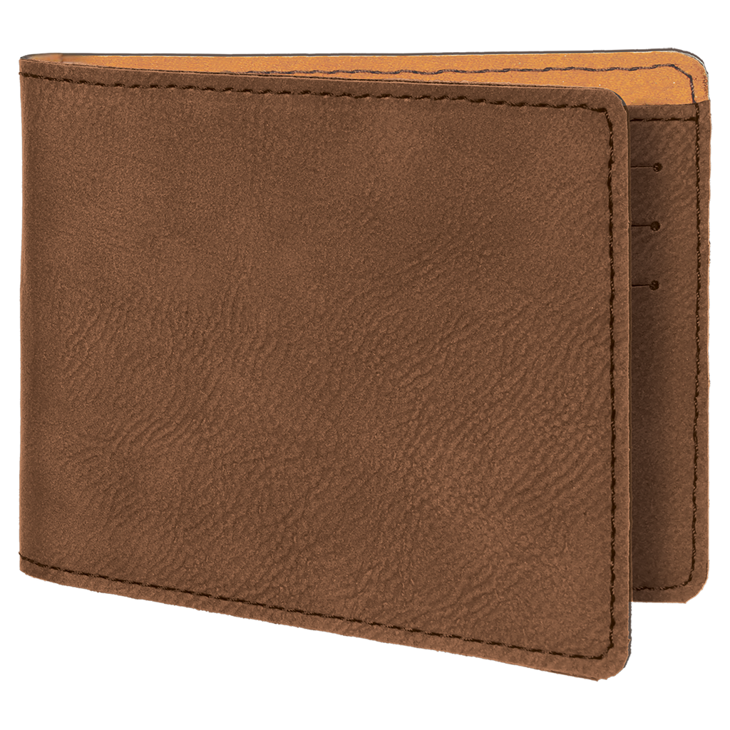 Dark Brown Leatherette Bifold Wallet blank-preview