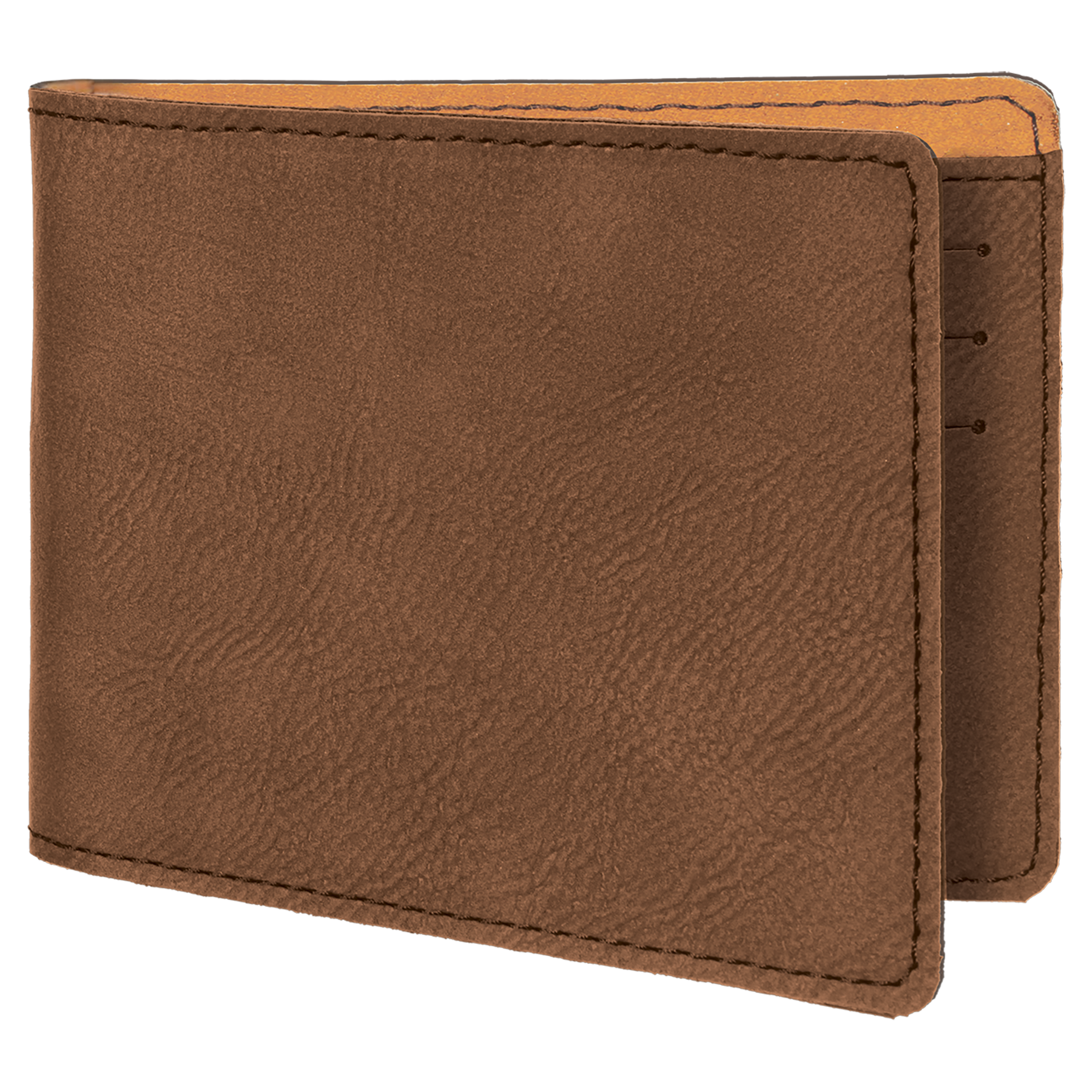 Dark Brown Leatherette Bifold Wallet blank-preview
