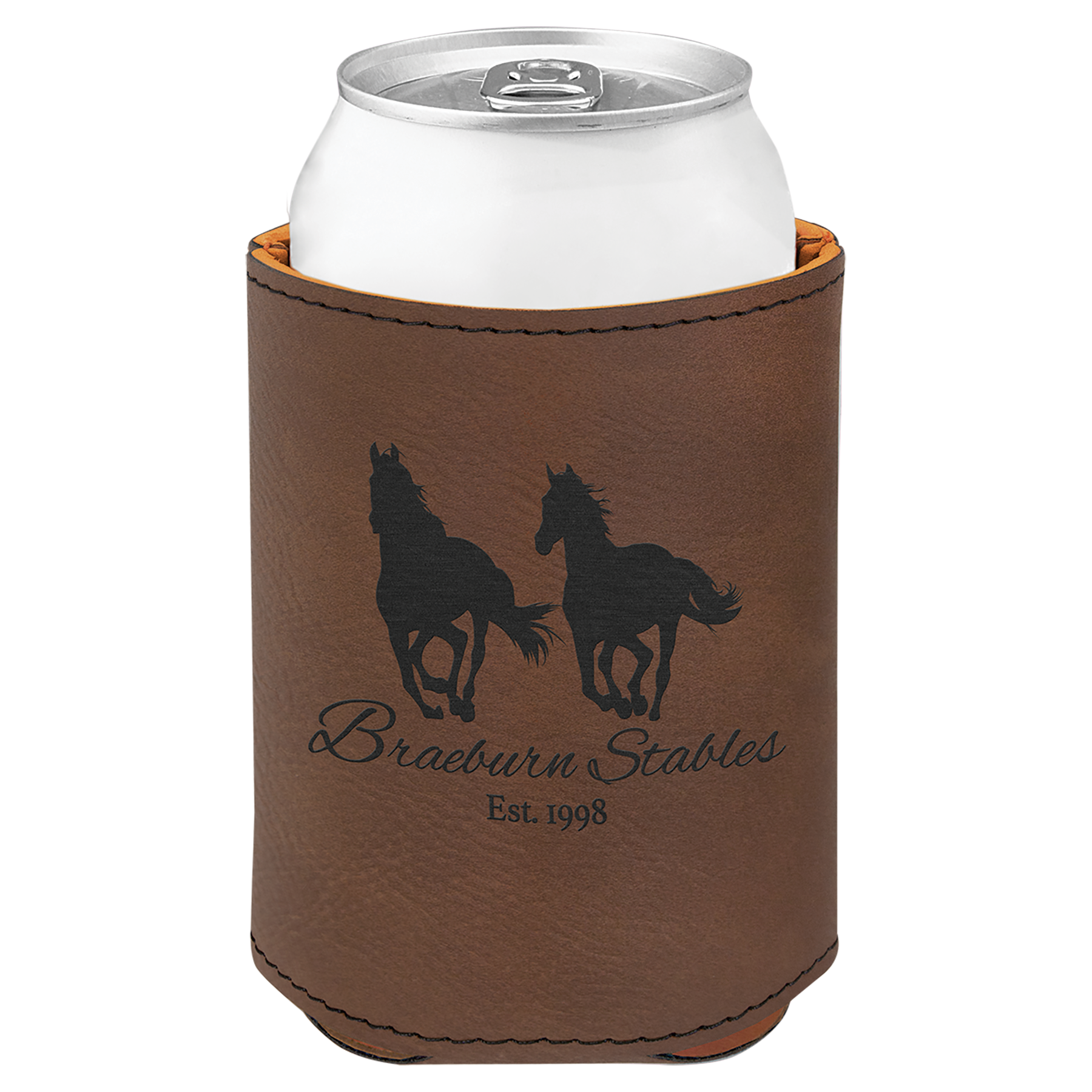 Dark Brown Leatherette Beverage Holder