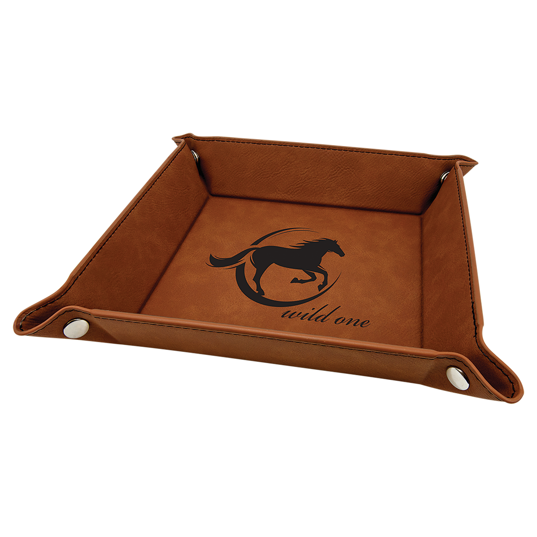 Leatherette Snap Up Tray – Rawhide / Medium (6x6) preview