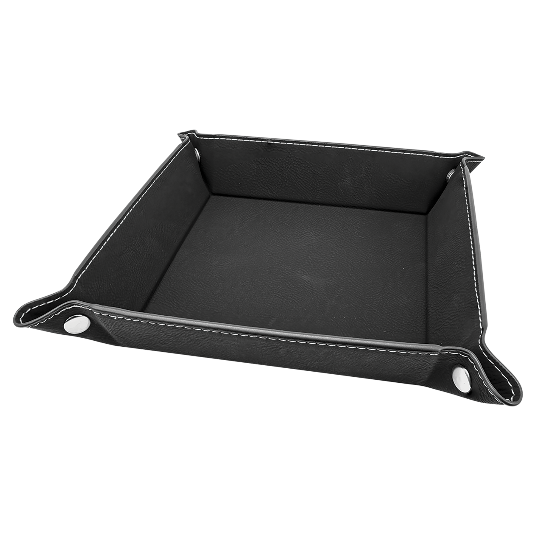 Black/Silver Leatherette Snap Up Tray blank-preview