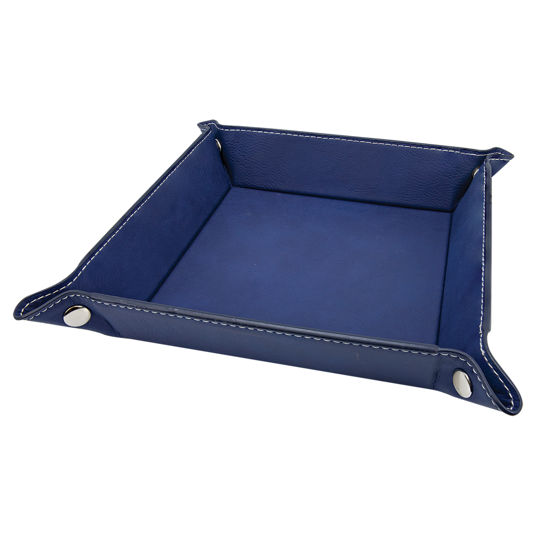 Leatherette Snap Up Tray – Blue (Silver) / Medium (6x6) preview