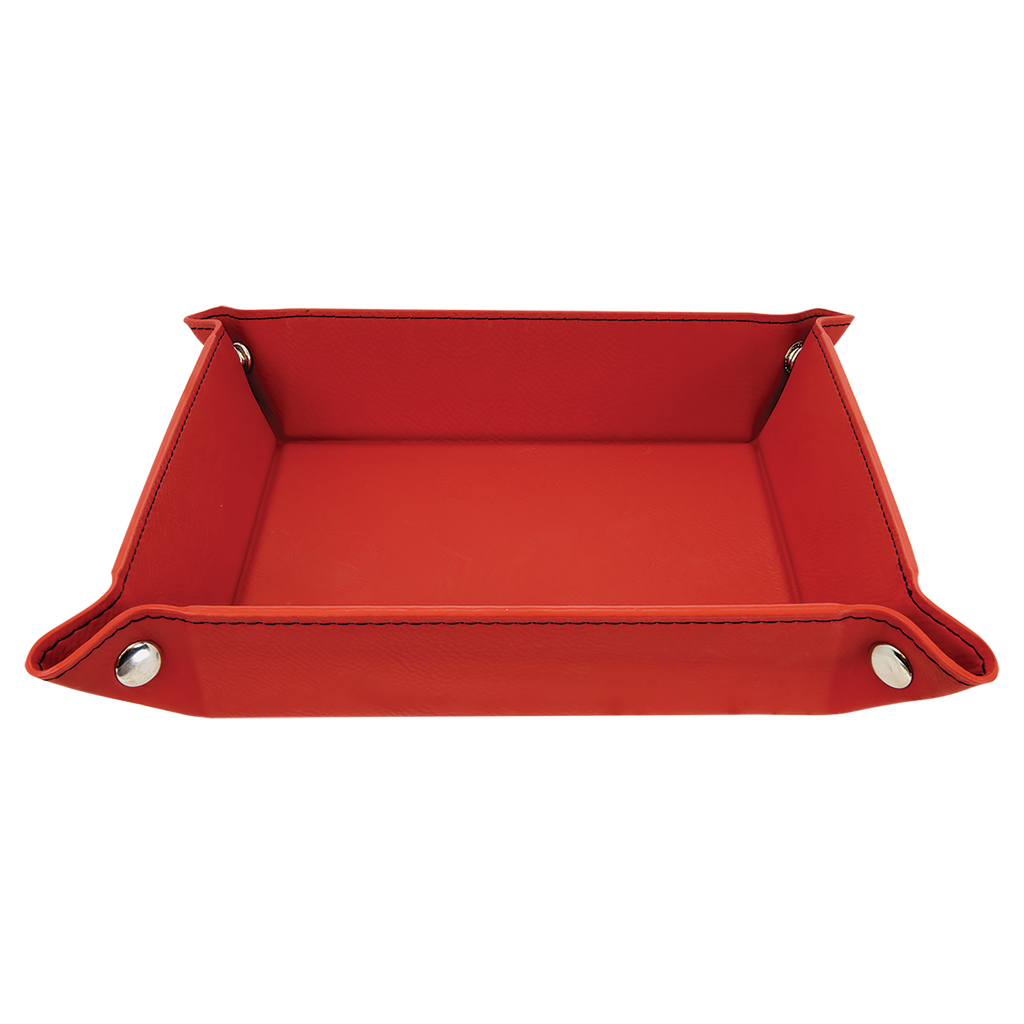 Red Leatherette Snap Up Tray