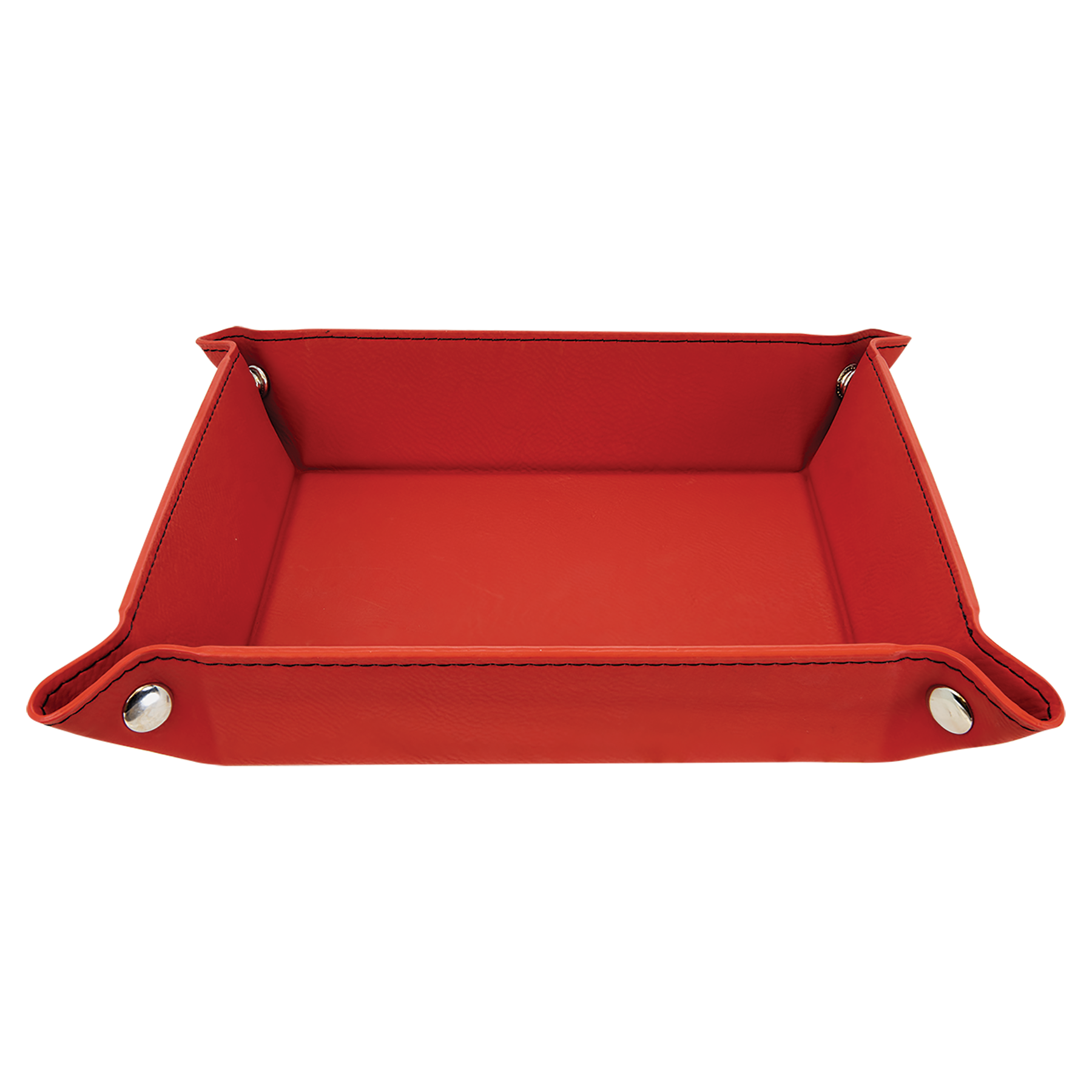 Red Leatherette Snap Up Tray