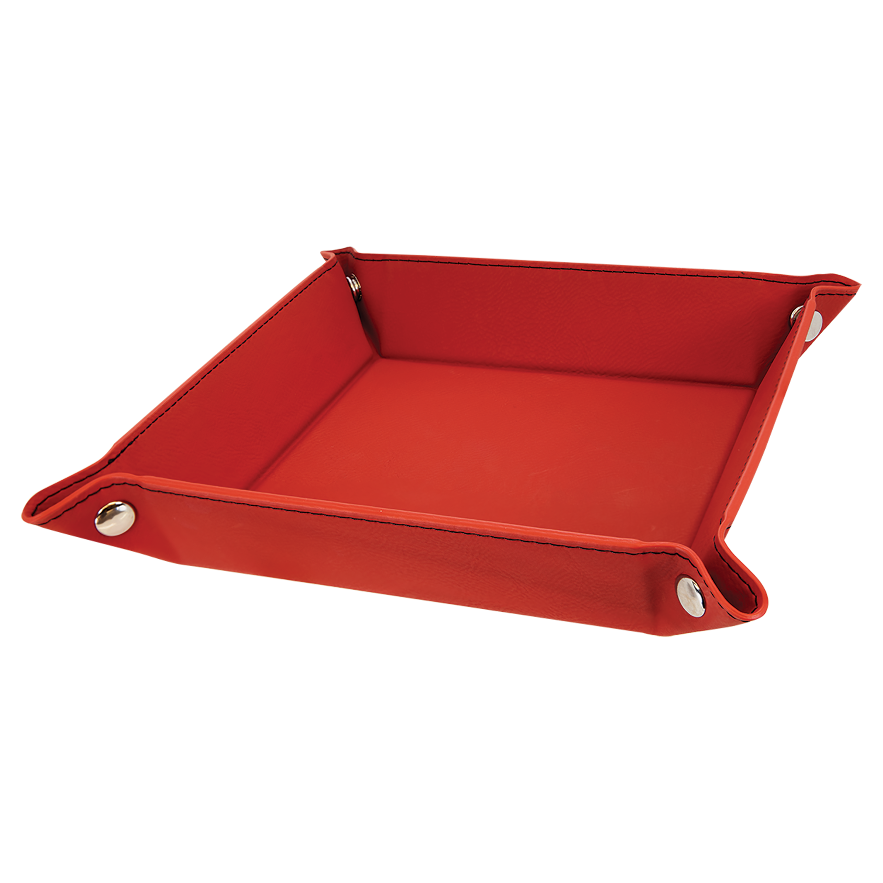 Red Leatherette Snap Up Tray