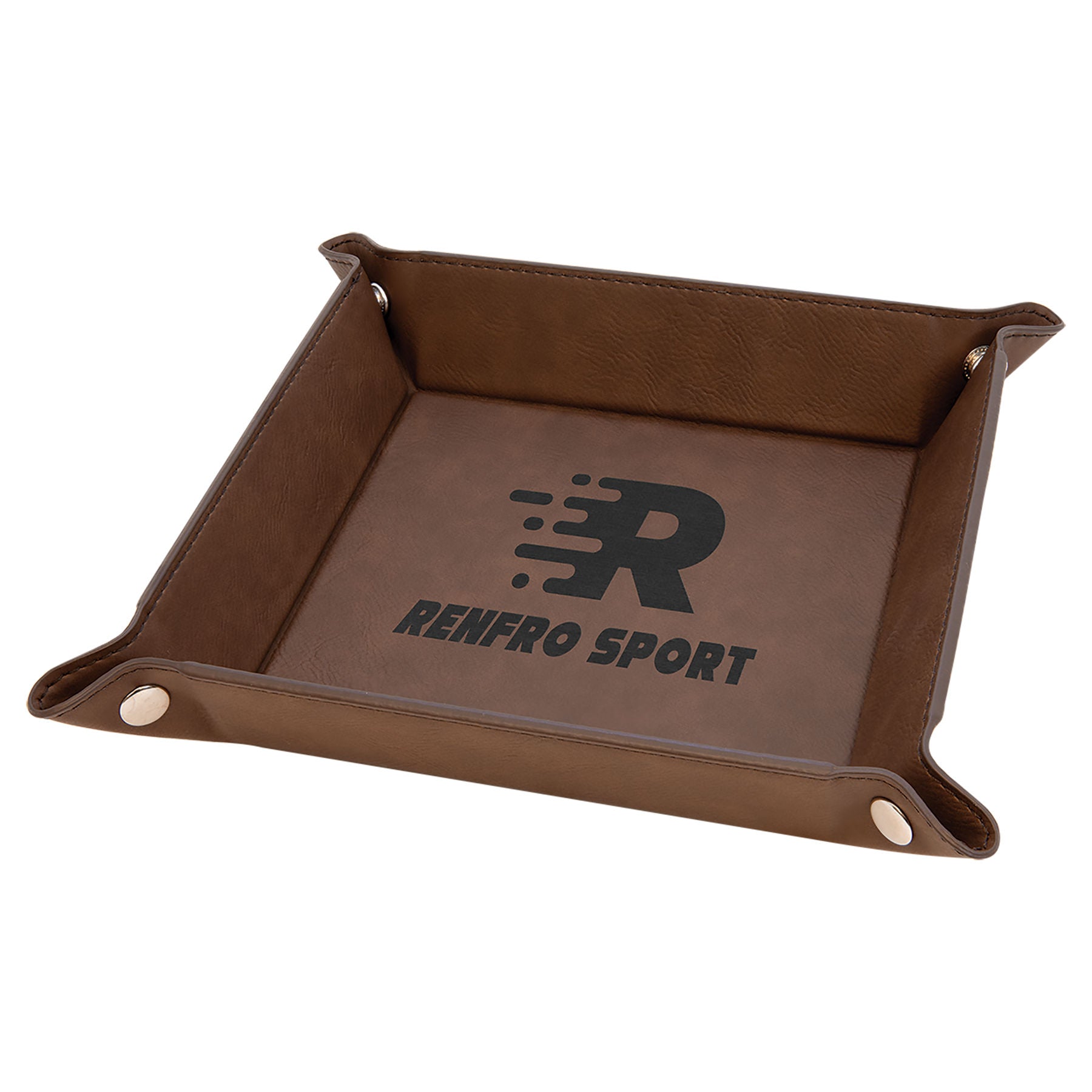 Dark Brown Leatherette Snap Up Tray