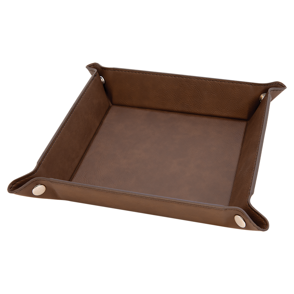Dark Brown Leatherette Snap Up Tray blank-preview