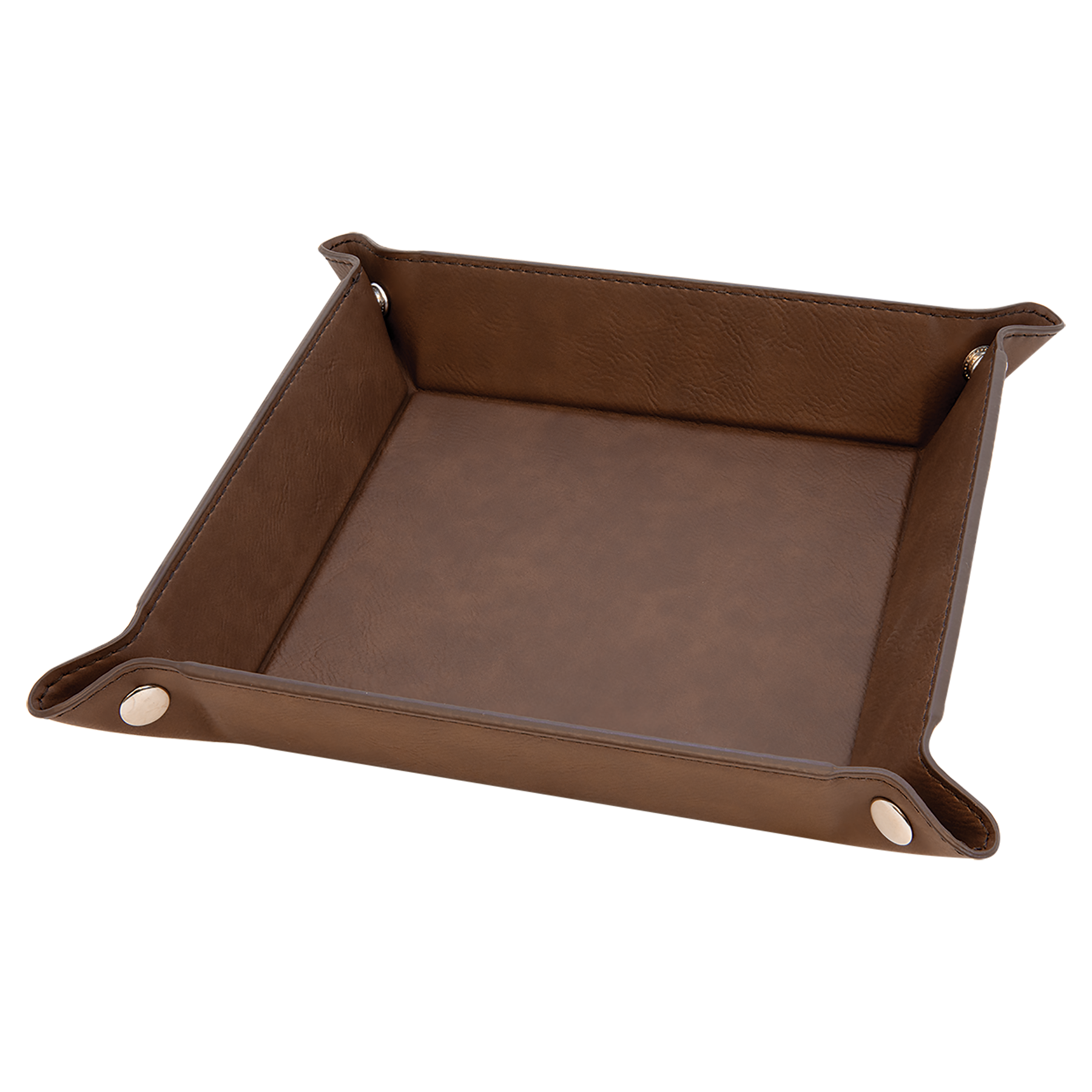 Dark Brown Leatherette Snap Up Tray blank-preview