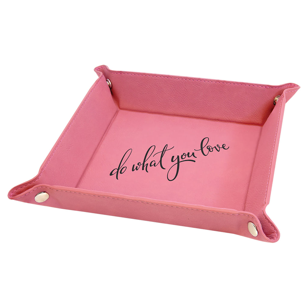 Pink Leatherette Snap Up Tray