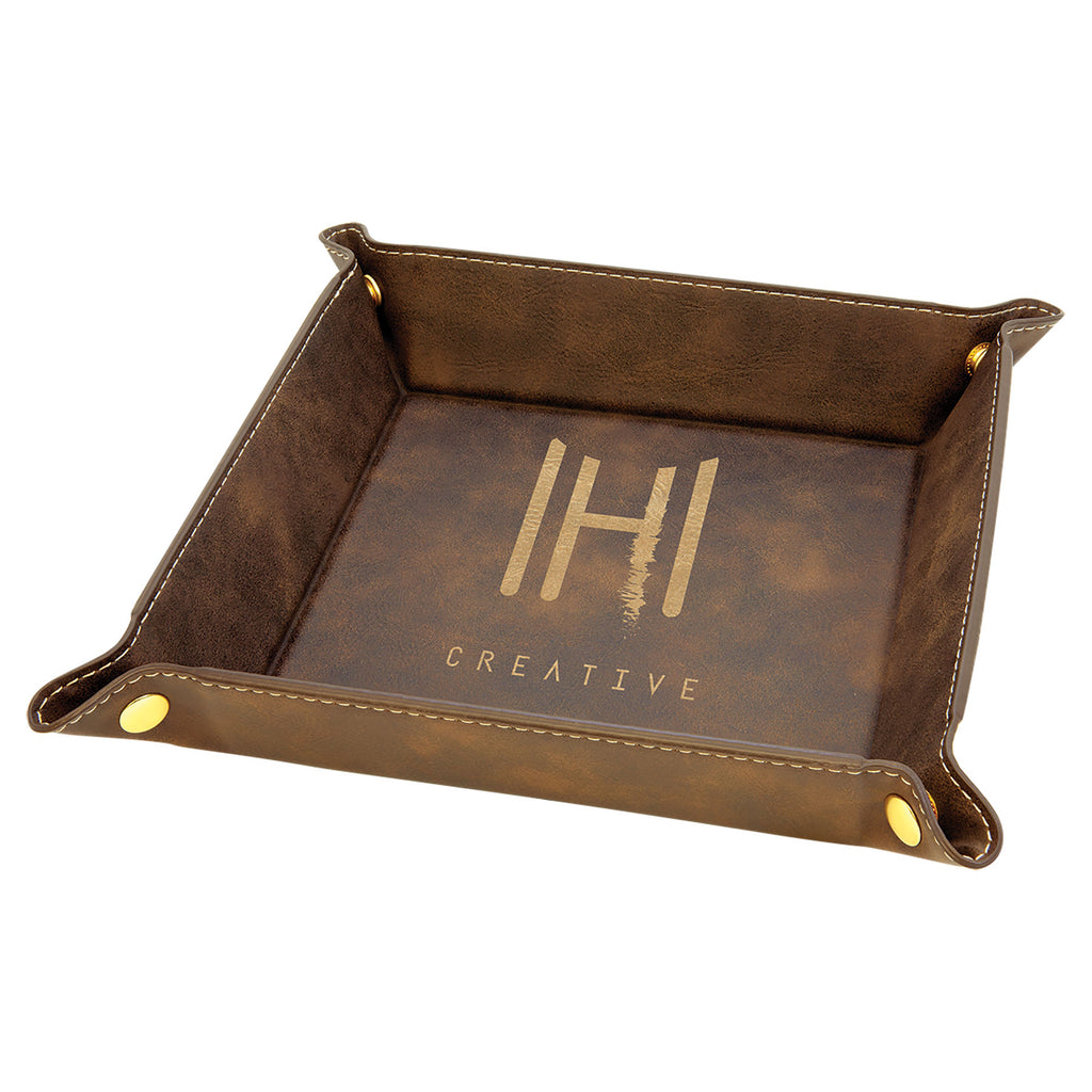 Rustic Leatherette Snap Up Tray
