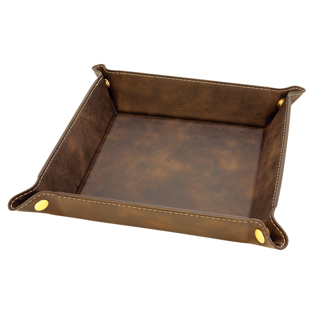 Leatherette Snap Up Tray – Rustic (Gold) / Medium (6x6) preview