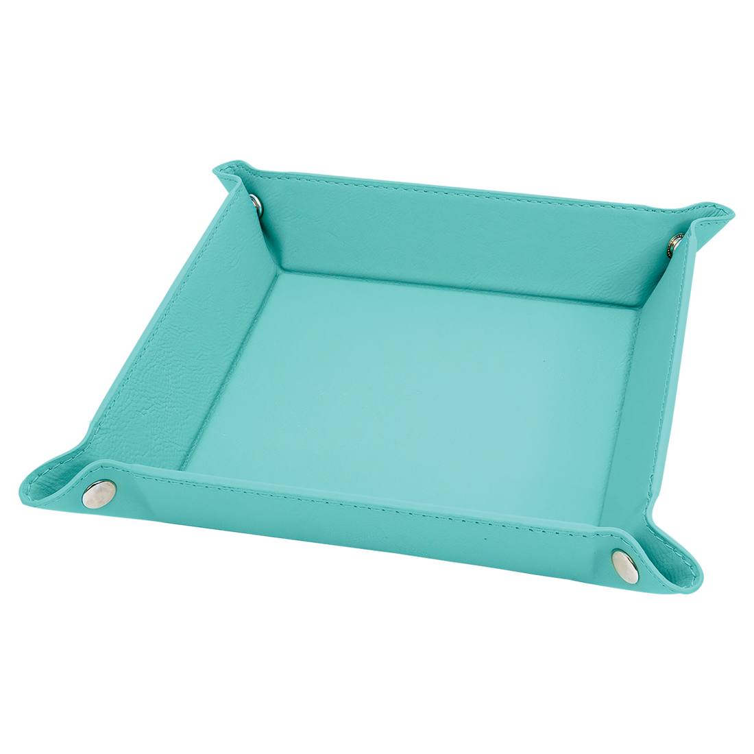 Leatherette Snap Up Tray – Teal / Medium (6x6) preview