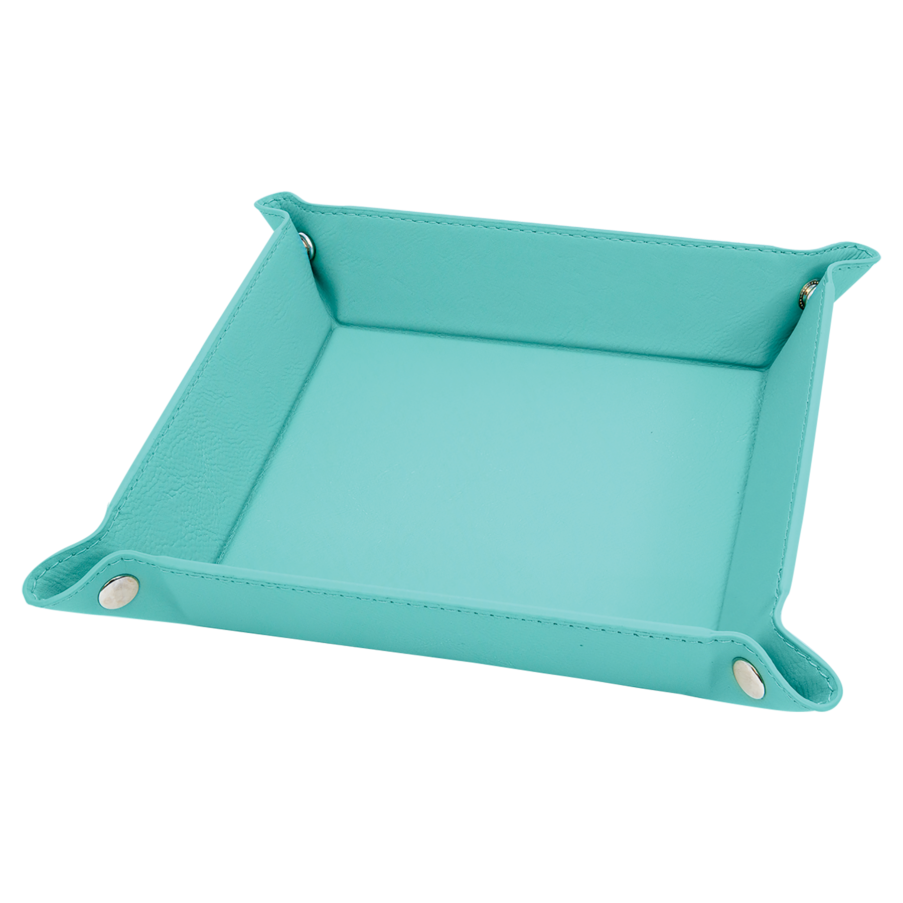 Teal Leatherette Snap Up Tray blank-preview
