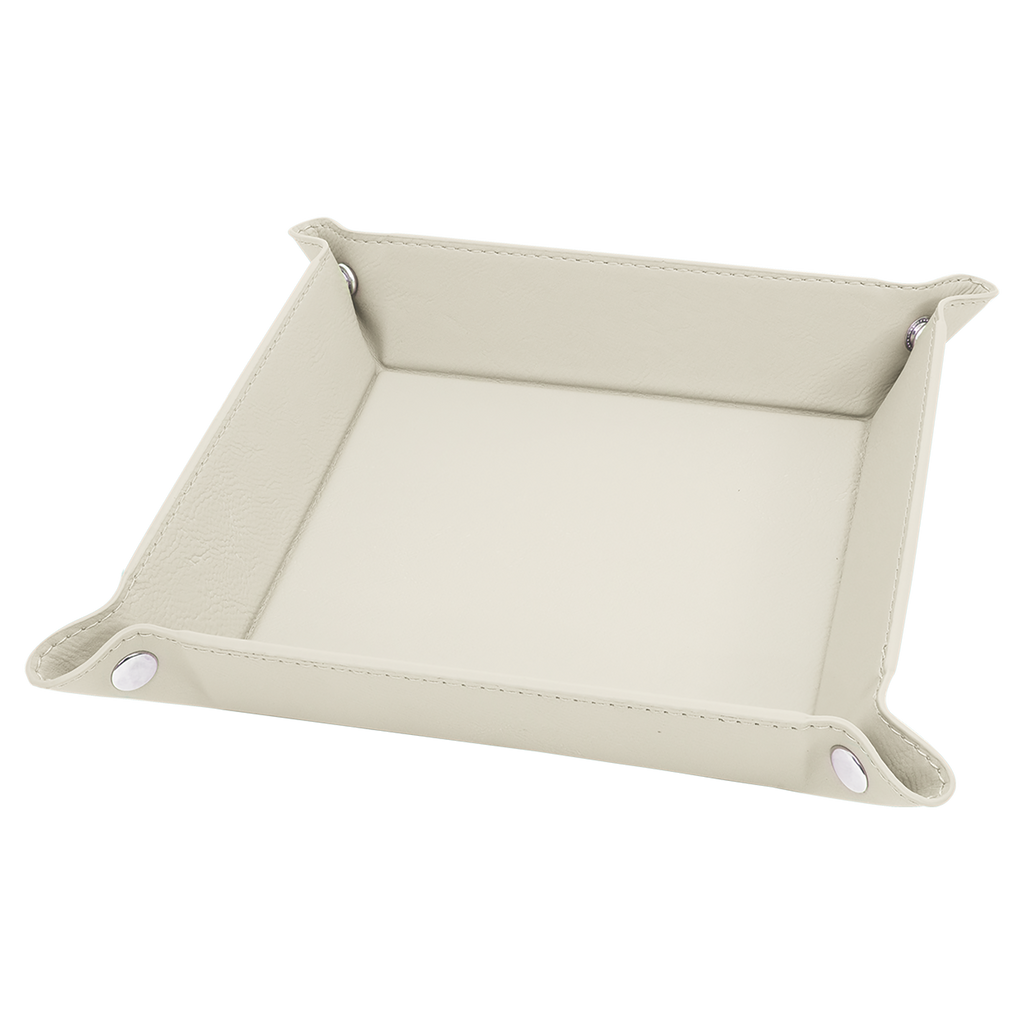 White Leatherette Snap Up Tray blank-preview