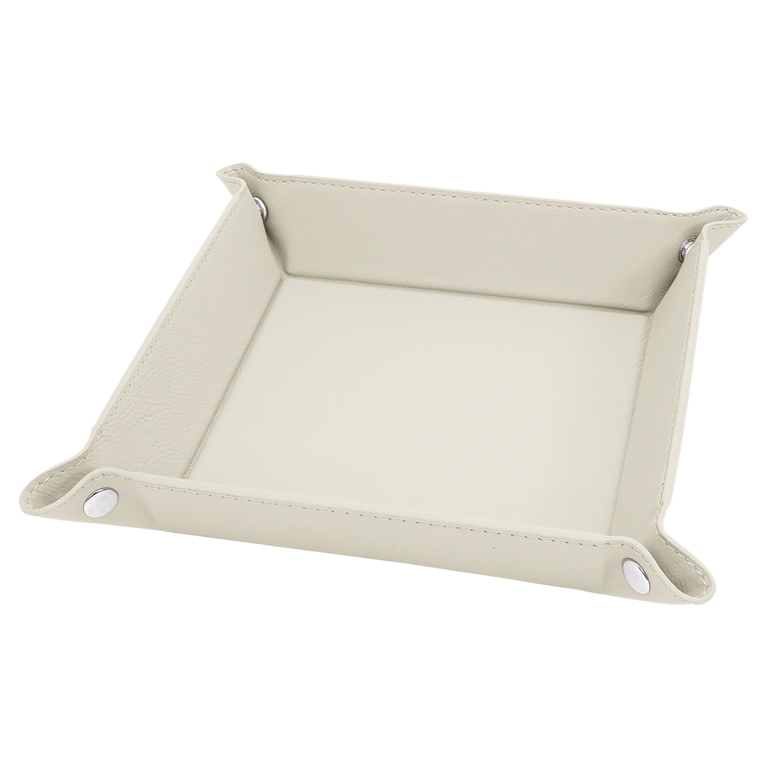 Leatherette Snap Up Tray – White / Medium (6x6) preview