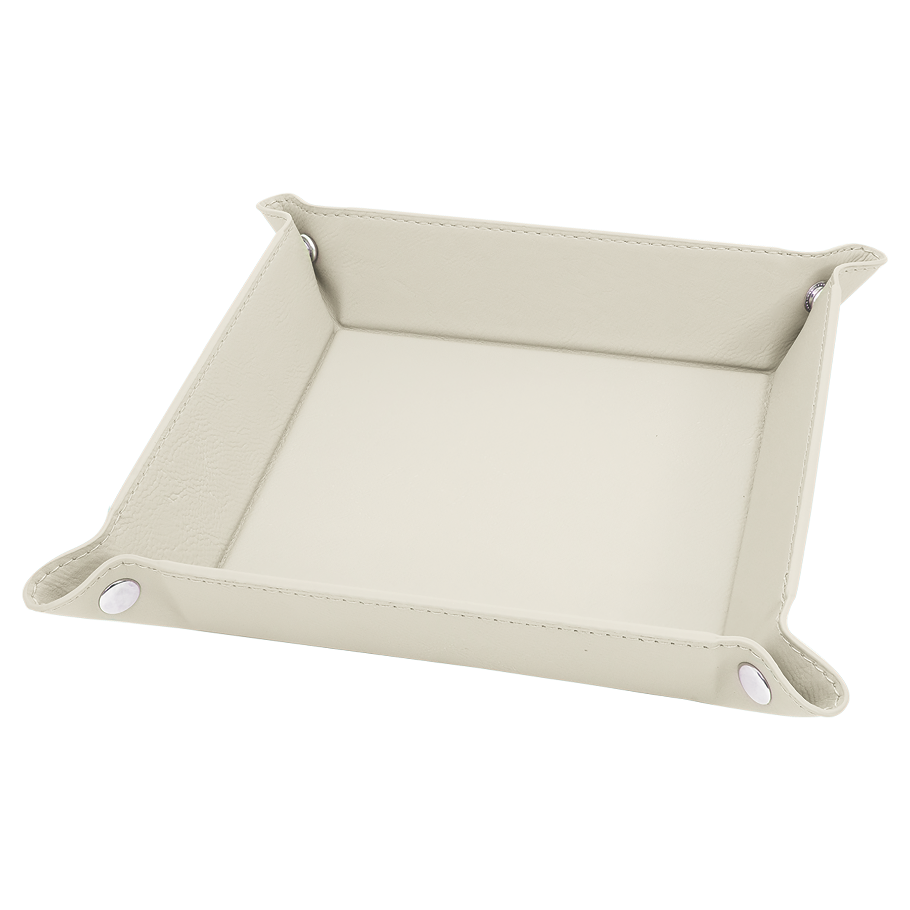 White Leatherette Snap Up Tray blank-preview
