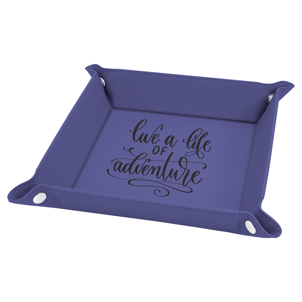 Purple Leatherette Snap Up Tray