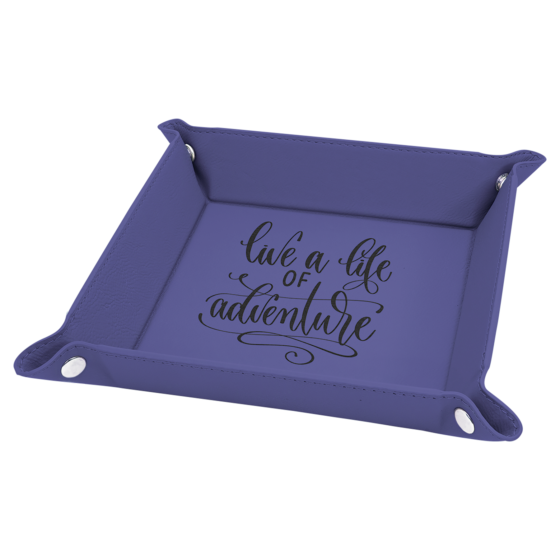 Purple Leatherette Snap Up Tray