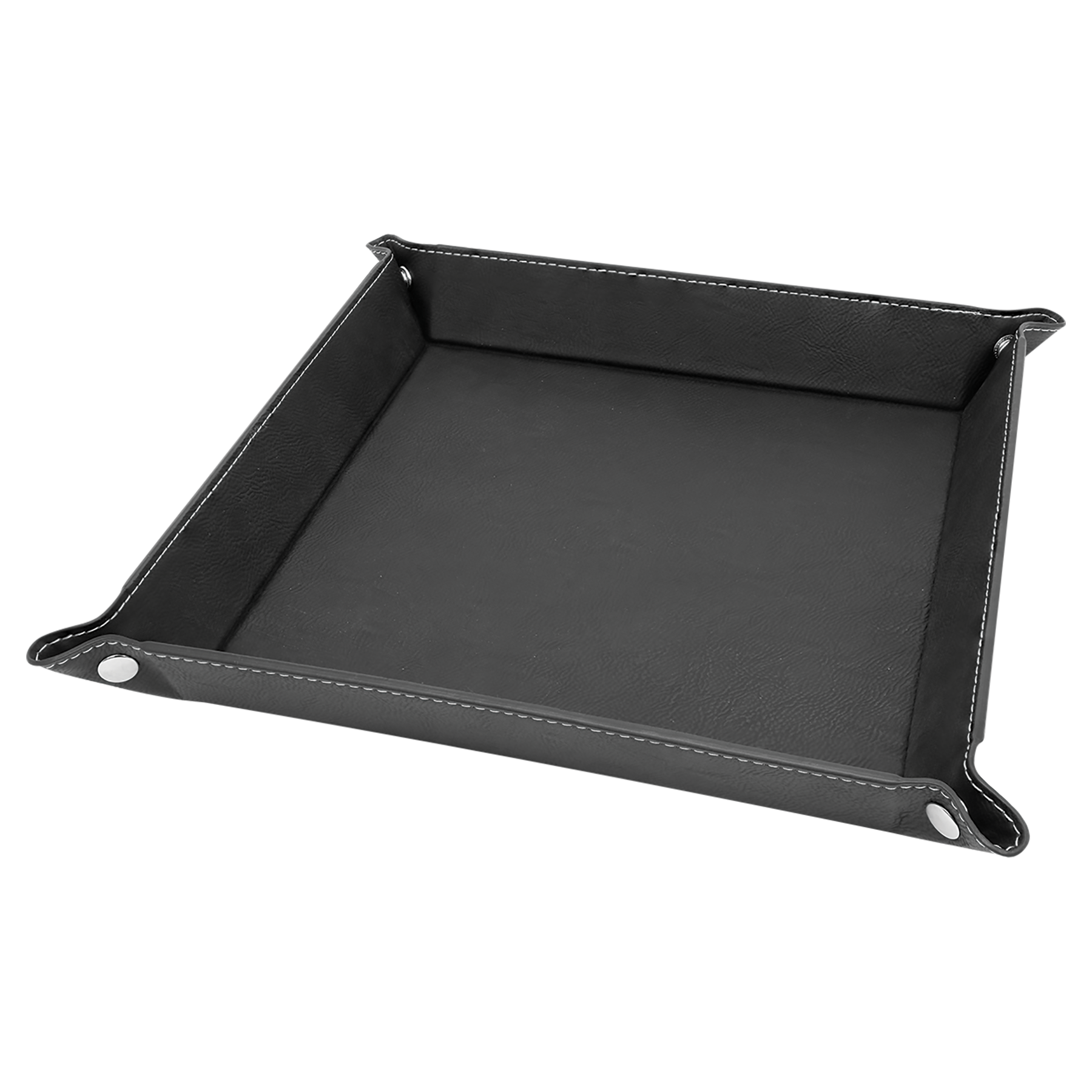 Black/Silver Leatherette Snap Up Tray blank-preview