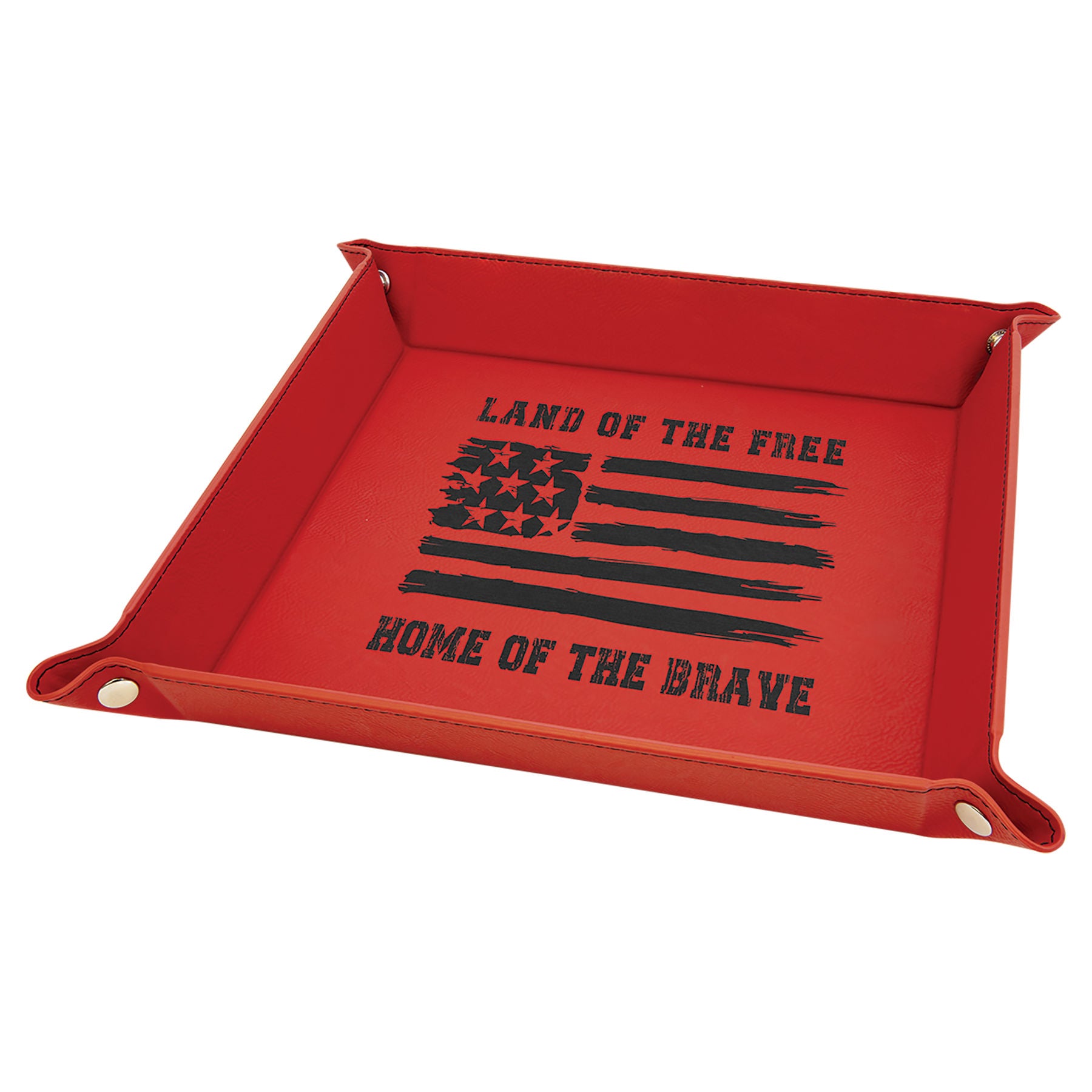 Red Leatherette Snap Up Tray