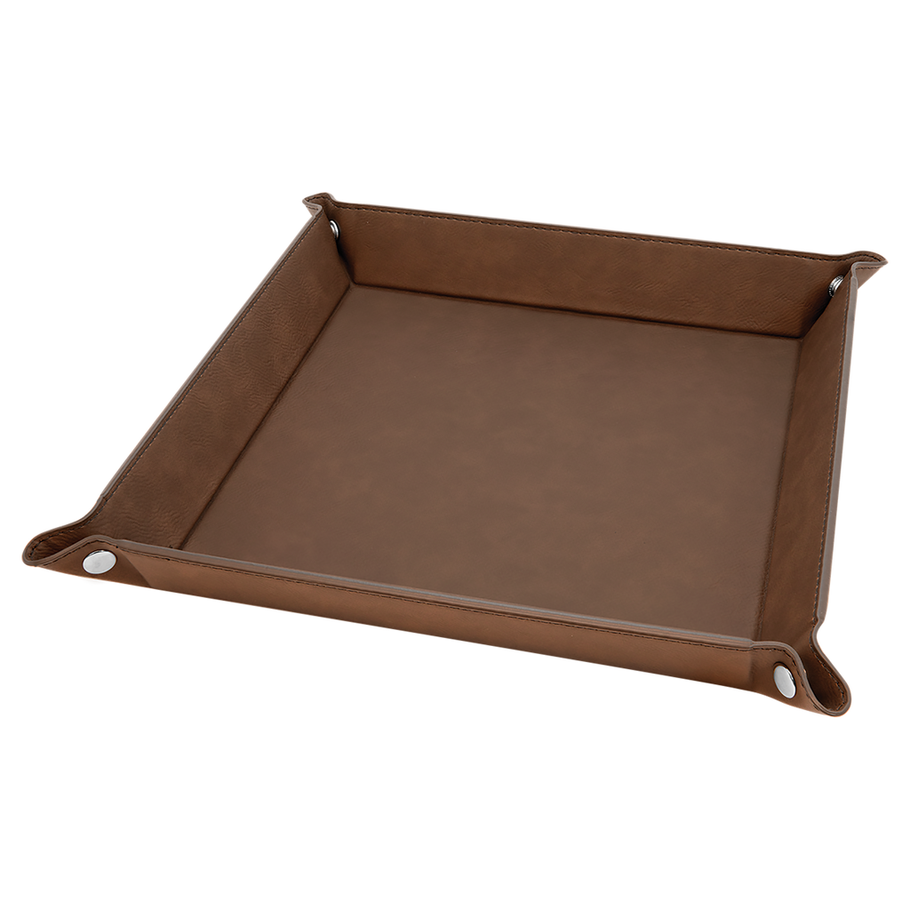 Dark Brown Leatherette Snap Up Tray blank-preview