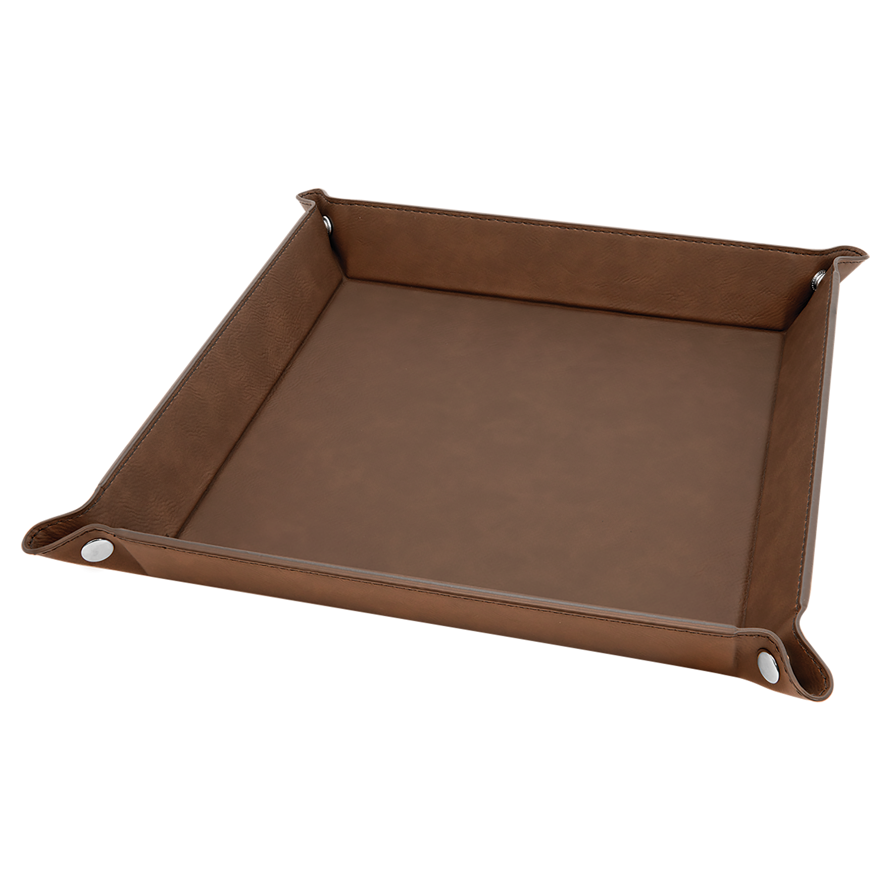 Dark Brown Leatherette Snap Up Tray blank-preview