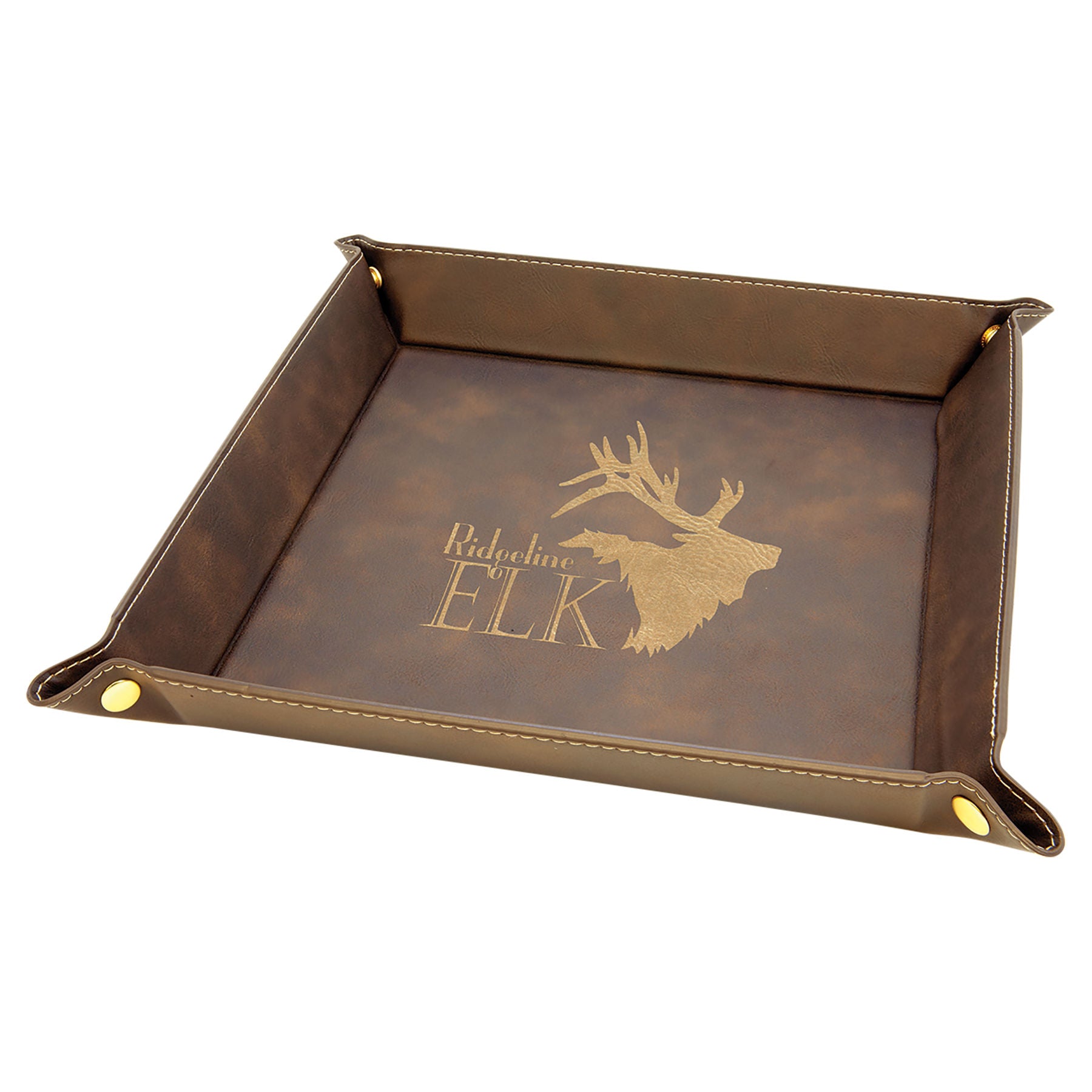 Rustic Leatherette Snap Up Tray
