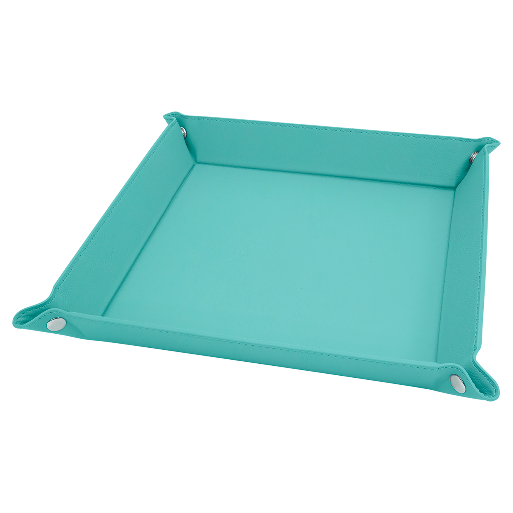 Teal Leatherette Snap Up Tray blank-preview