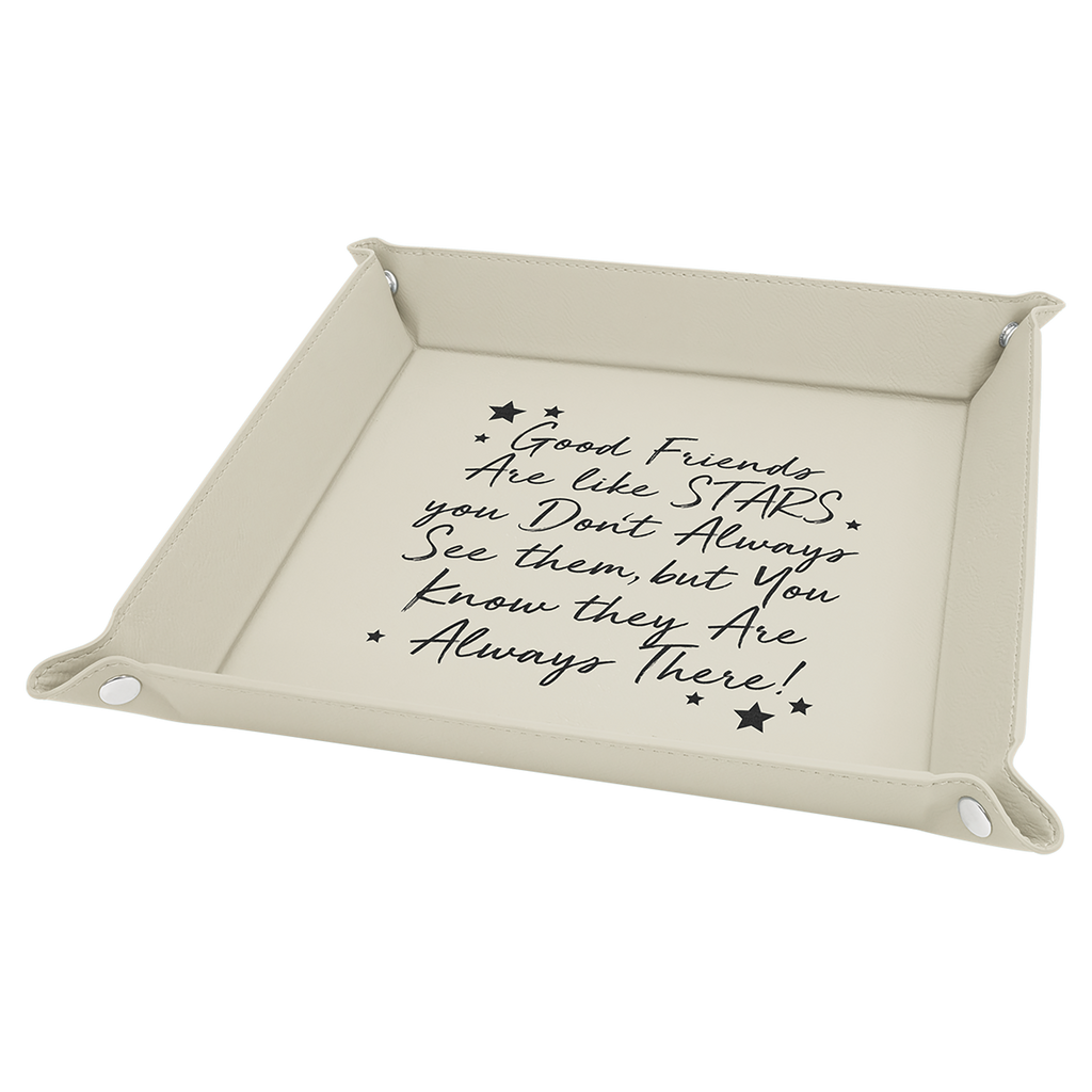 White Leatherette Snap Up Tray