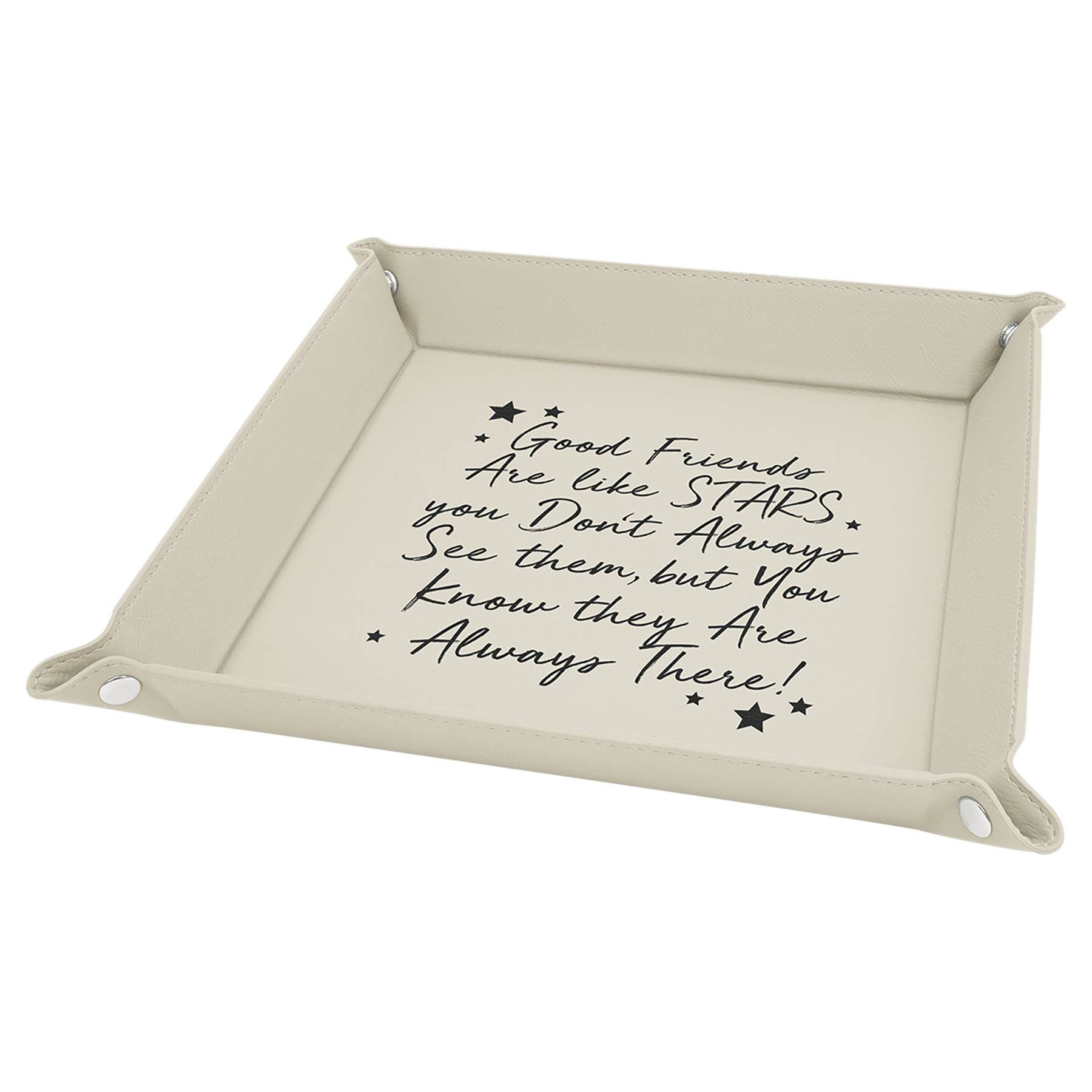 White Leatherette Snap Up Tray