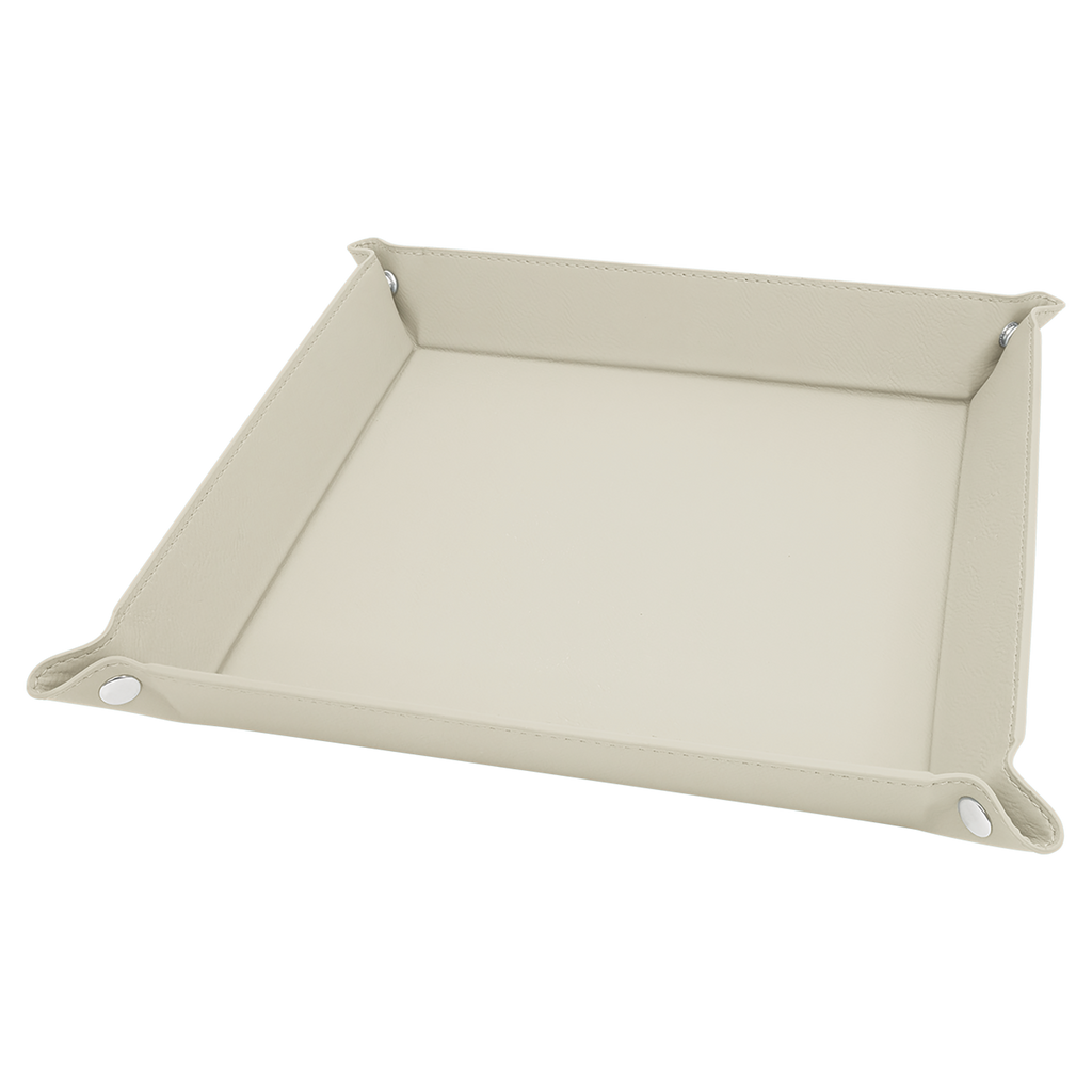 White Leatherette Snap Up Tray blank-preview