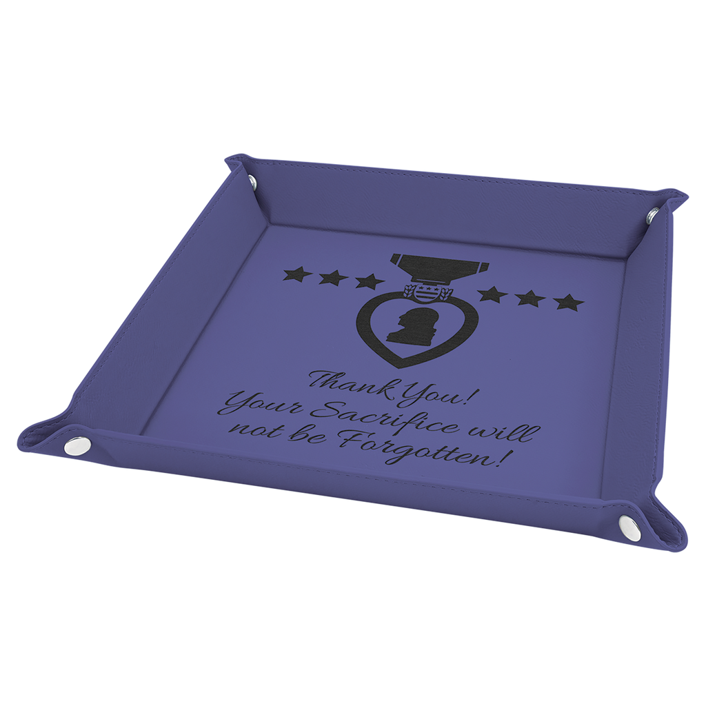 Purple Leatherette Snap Up Tray