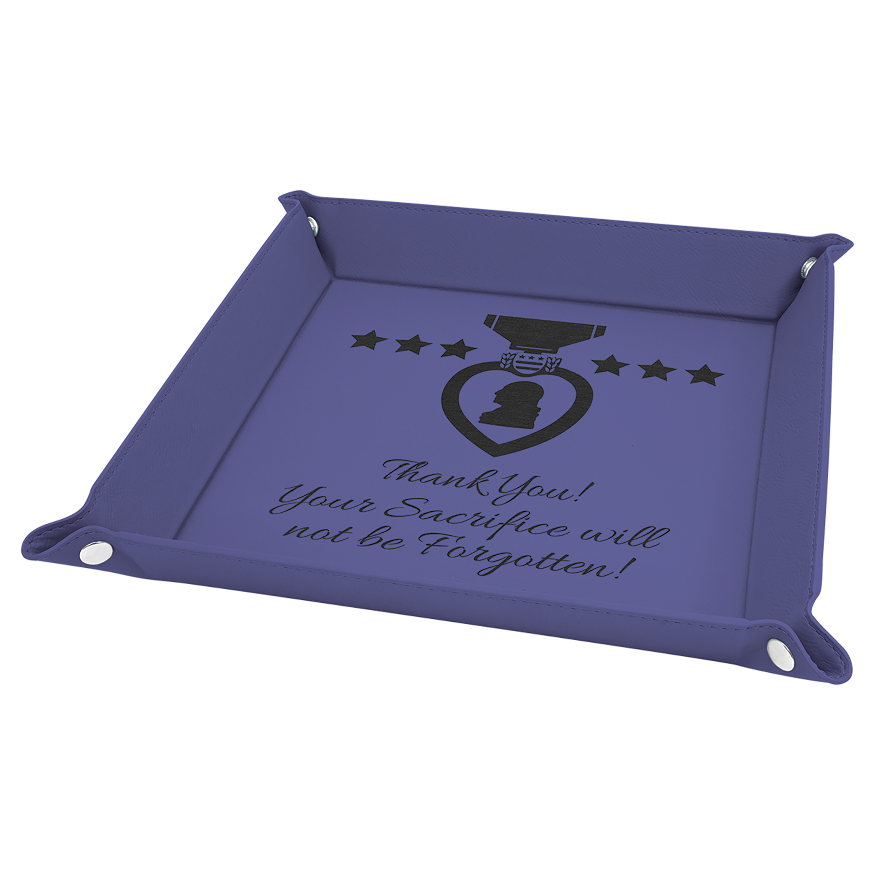 Purple Leatherette Snap Up Tray
