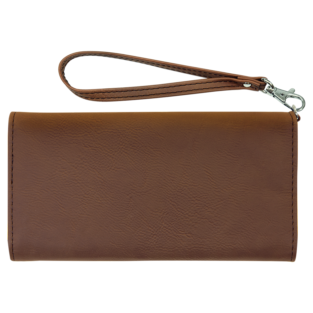 Dark Brown Leatherette Wallet with Strap blank-preview