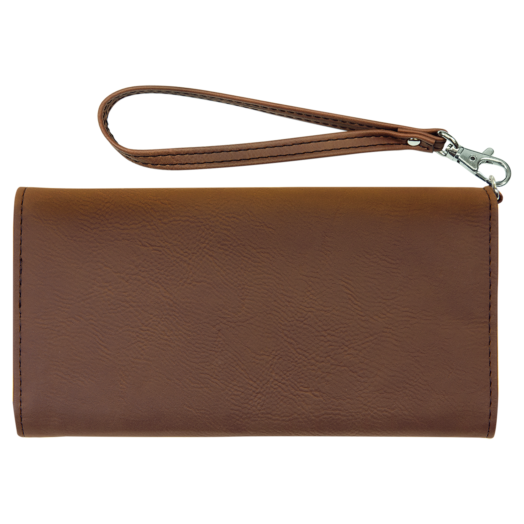 Dark Brown Leatherette Wallet with Strap blank-preview