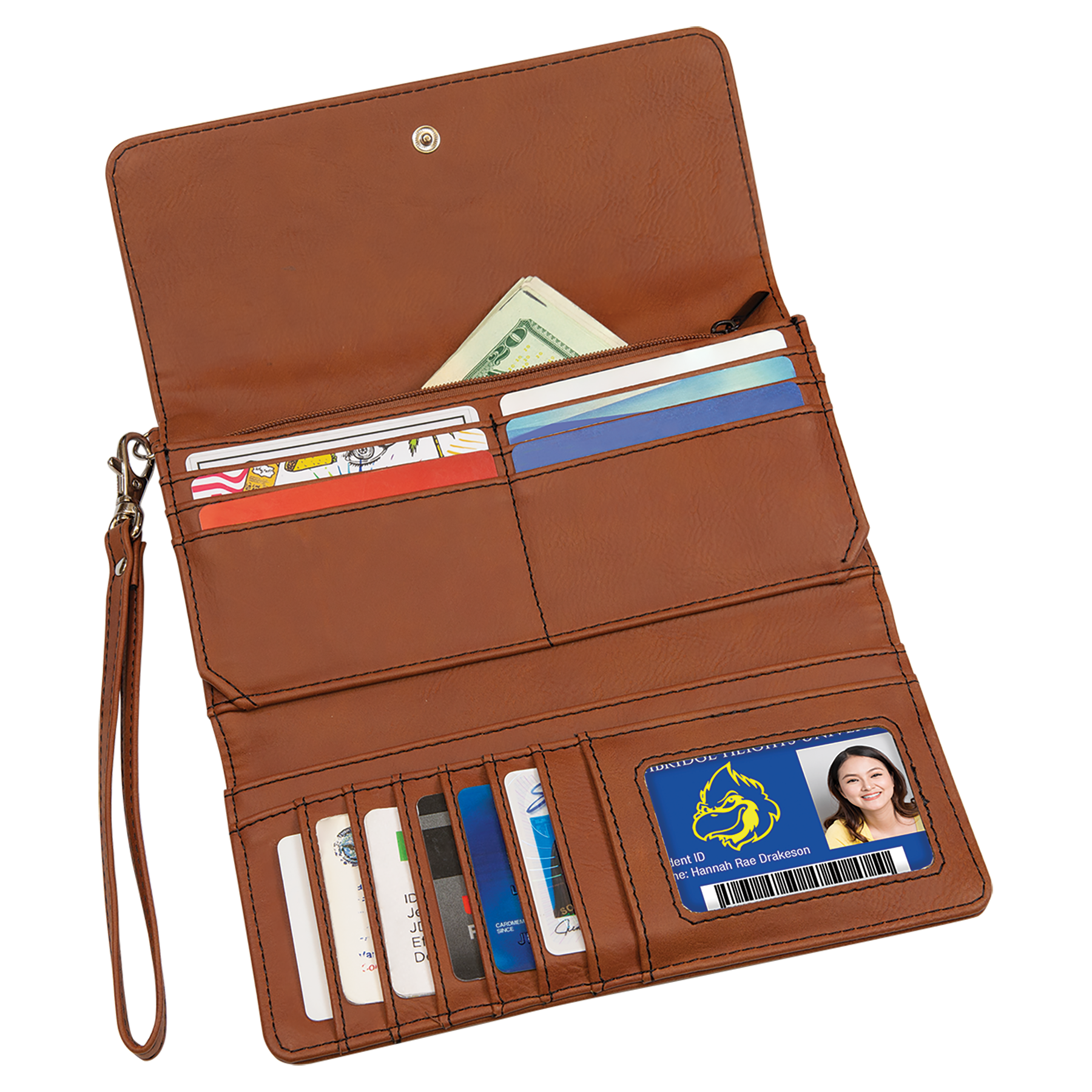 Fawhide Leatherette Wallet with Strap